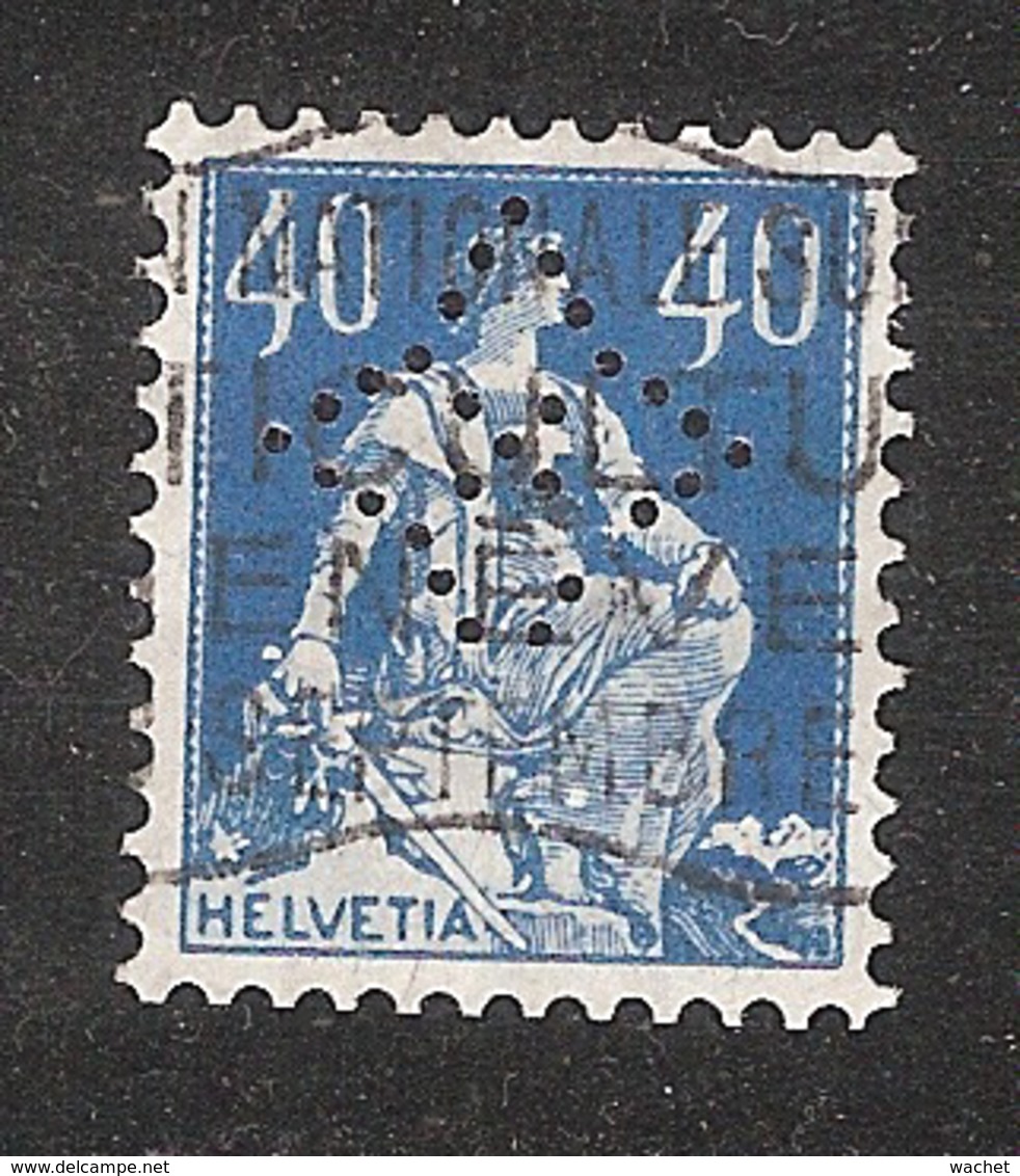 Perfin/perforé/lochung Switzerland No 169 1921-1924 - Hélvetie Assise Avec épée Symbol "quadrangle Star" U B S Genève - Perforadas