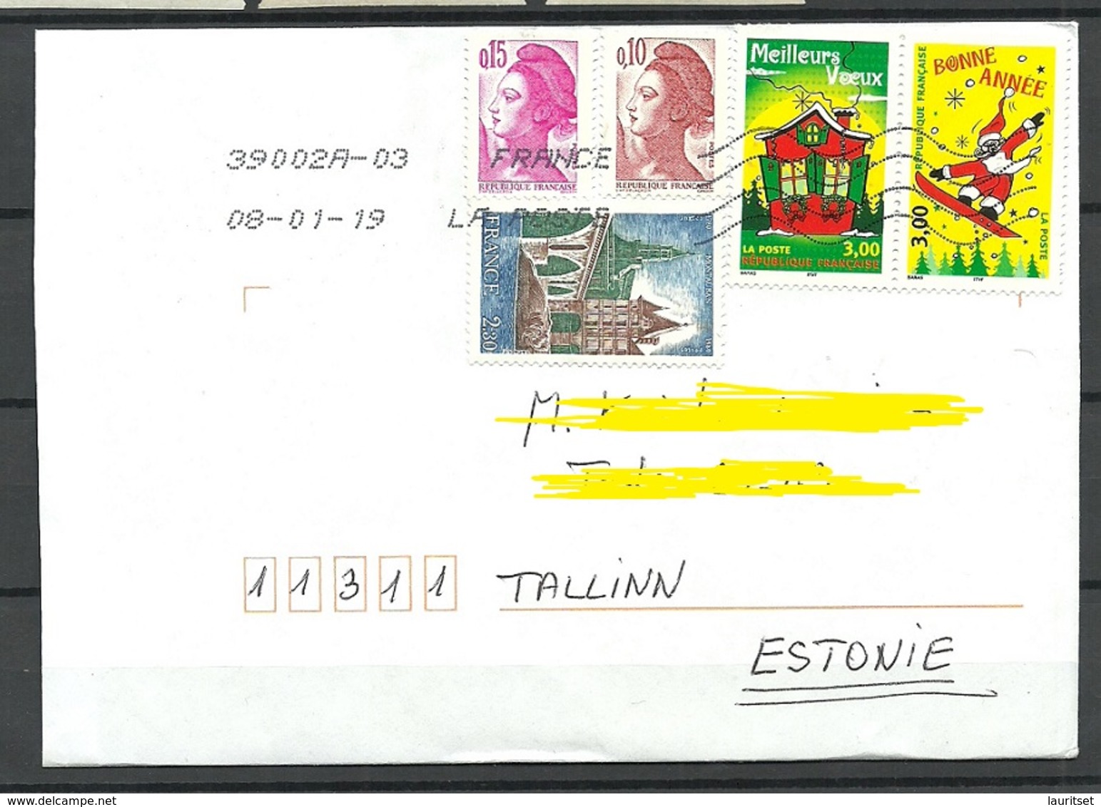 FRANCE 2018 Cover To ESTONIE Many Interesting Stamps - Covers & Documents