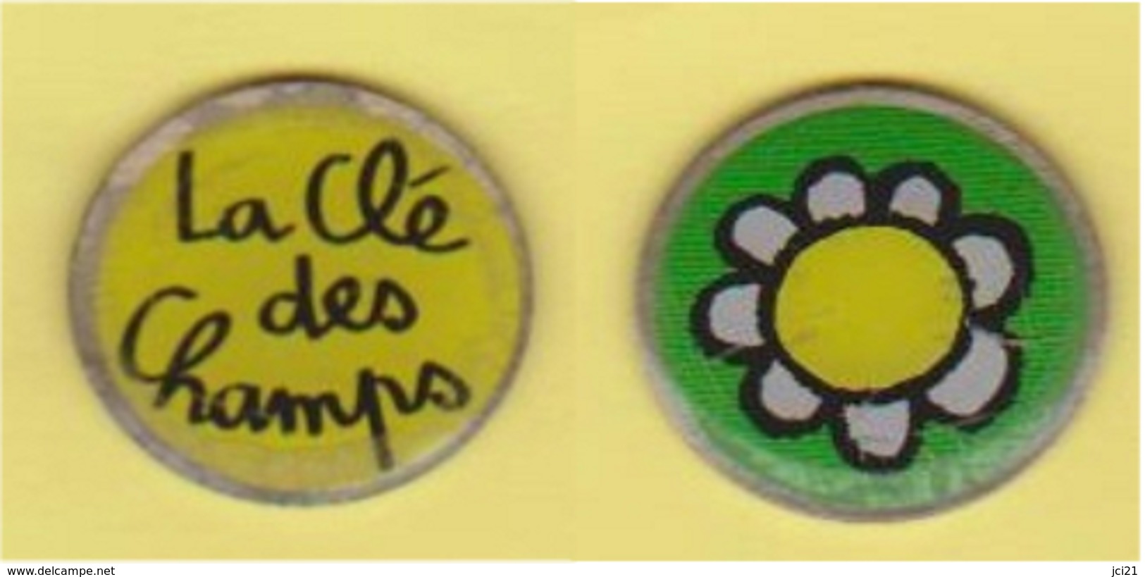 Jeton De Caddie " La Clé Des Champs "  Fleur [E]_j570 - Trolley Token/Shopping Trolley Chip