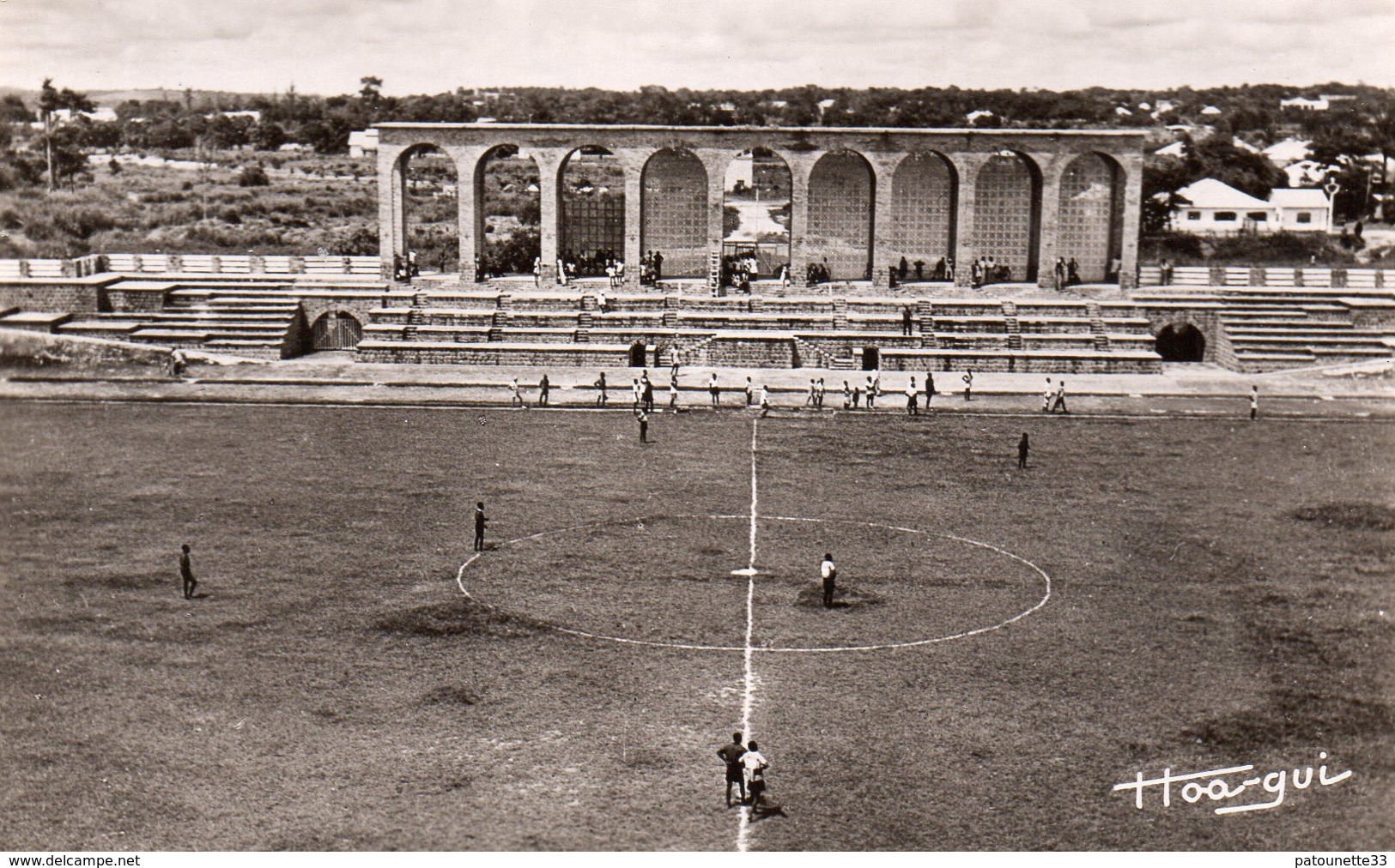 CONGO BRAZZAVILLE LE STADE EBOUE ANIMEE MATCH EN COURS CARTE PHOTO DENTELEE - Brazzaville