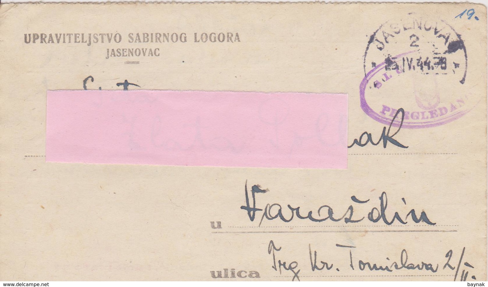 CROATIA  - KROATIEN   -  NDH   ~  JUDE, JUIF  ~    LOGOR JASENOVAC  LAGER -  1944 CONCENTRACION CAMP JEWISH PRISONER - Historische Dokumente