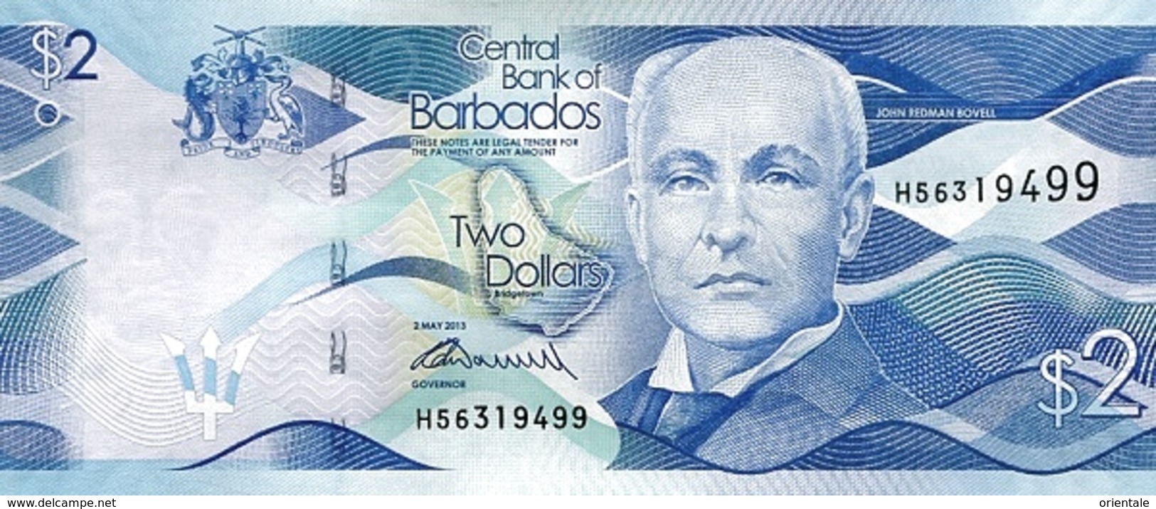 BARBADOS P. 73 2 D 2013 UNC - Barbades