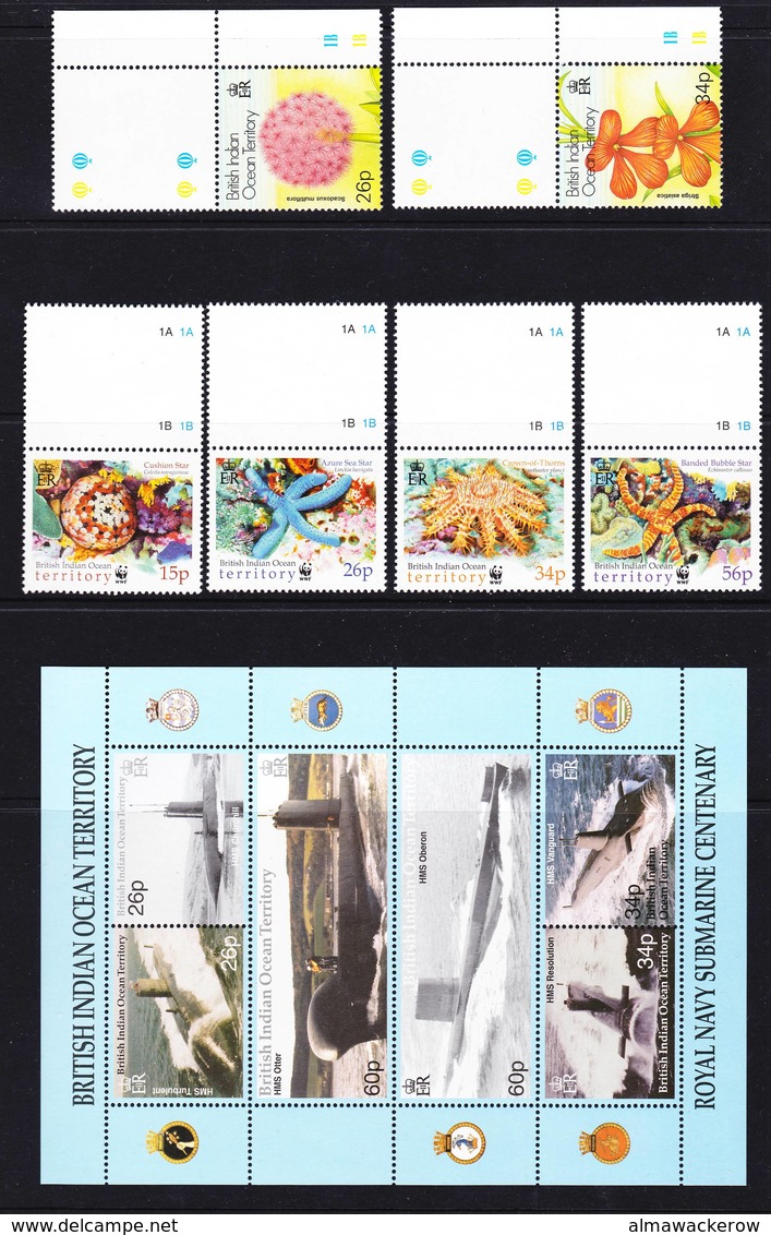 BIOT British Indian Ocean Territory collection 1997-2008 compl. MNH **, rare occasion!, see detailed scans+description!