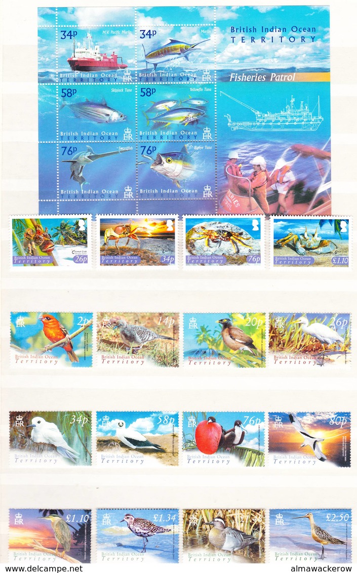 BIOT British Indian Ocean Territory collection 1997-2008 compl. MNH **, rare occasion!, see detailed scans+description!