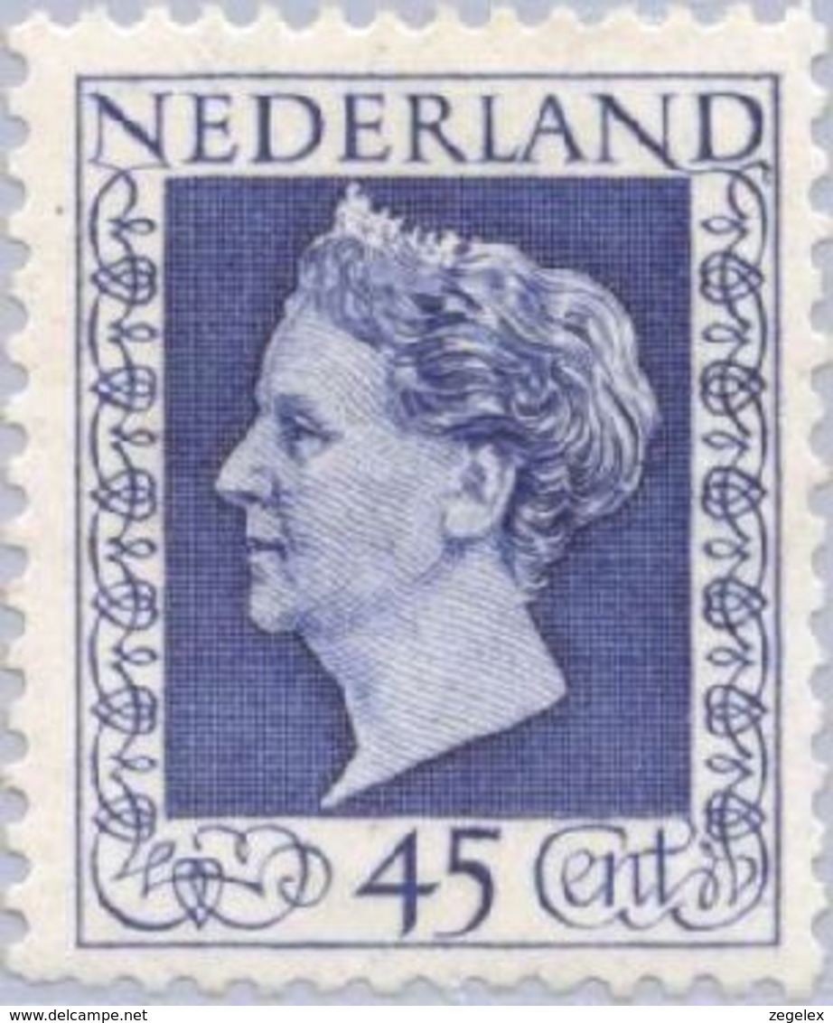 1947 Koningin Wilhelmina 45 Ct NVPH 487 Ongestempeld - Ongebruikt