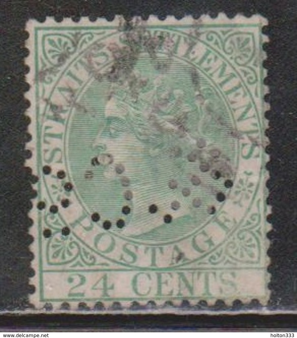 STRAITS SETTLEMENTS Scott # 15 Used - Queen Victoria With Perfin - Straits Settlements