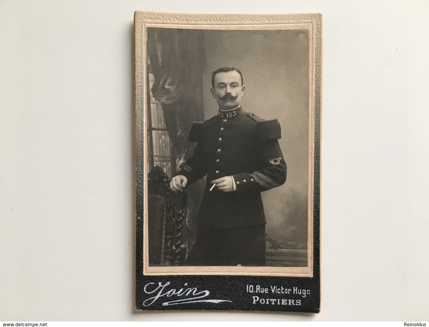 Cdv Photo Portrait Soldat Militair Francais Uniform 125 Foto Join Poitiers Chasseur Chasseurs - Guerre, Militaire