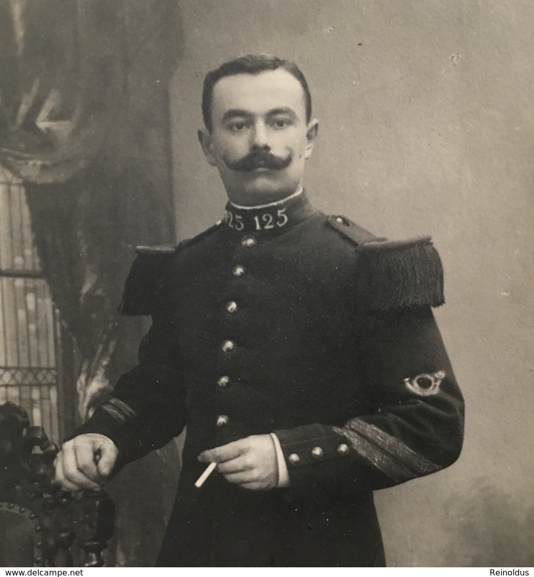 Cdv Photo Portrait Soldat Militair Francais Uniform 125 Foto Join Poitiers Chasseur Chasseurs - Guerre, Militaire