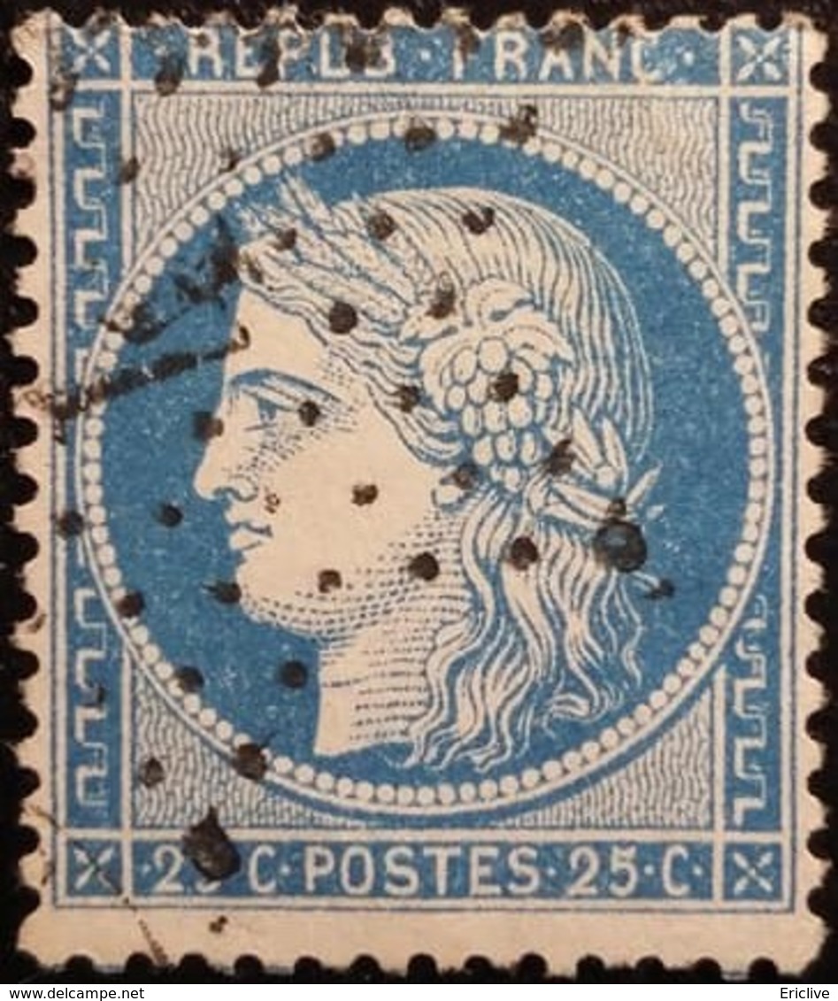 FRANCE Y&T N°60A Cérès 25c Bleu. Oblitéré étoile De Paris N°4 - 1871-1875 Ceres