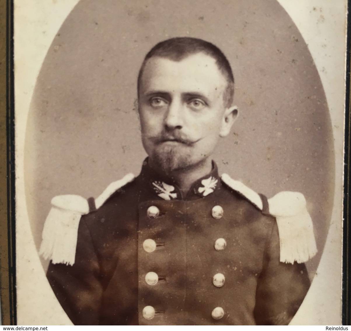 Cdv Photo Portrait Soldat Militair Staff Secretary Francais Uniform Foto J. Barco Nancy - Guerre, Militaire