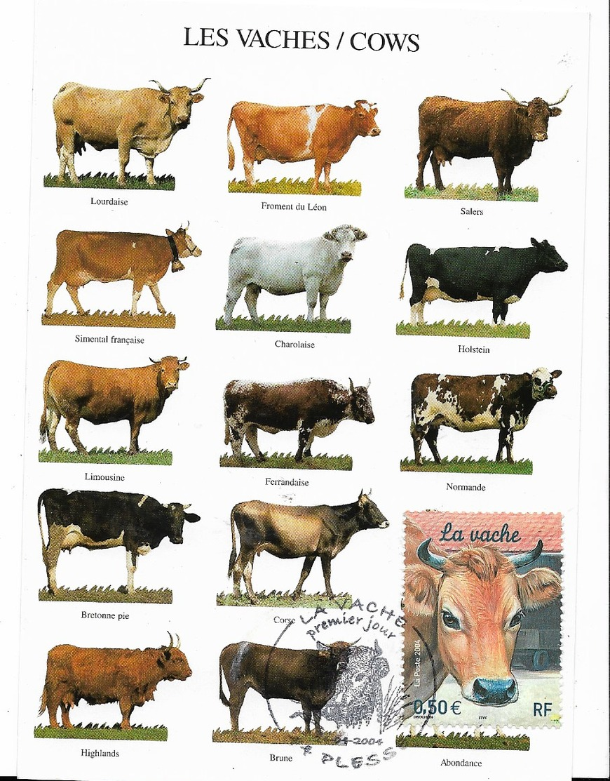 La Vache - CM - Oblit 1er Jour Sur Timbre N°3664 - PE - 2000-2009