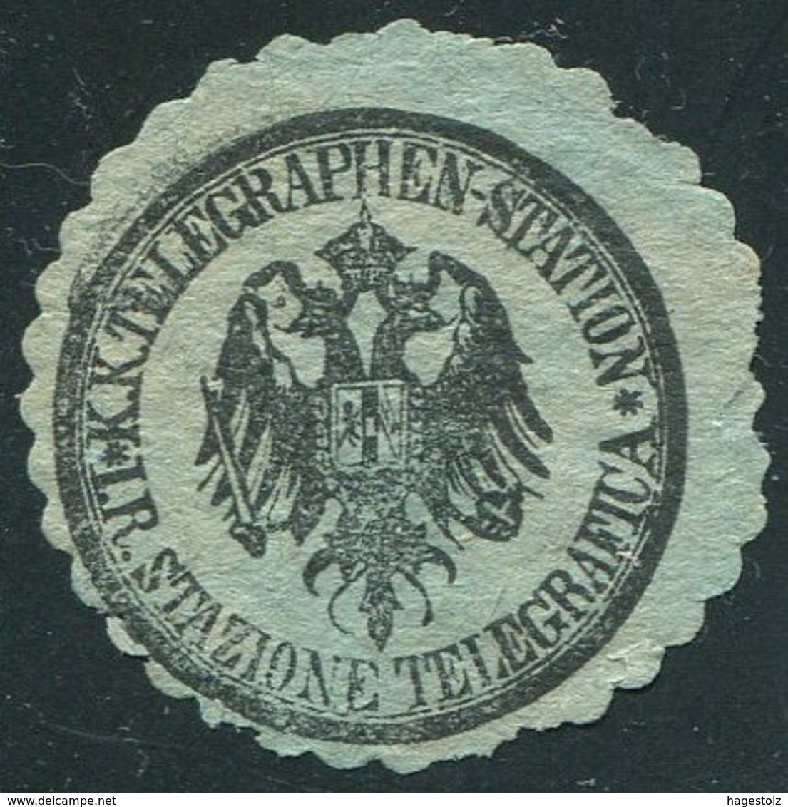 TELEGRAPH Austria 1870's ITALIAN PROVINCES Stazione Telegrafica Telegram Seal Telegramm Siegelmarke Österreich Vignette - Telegraphenmarken