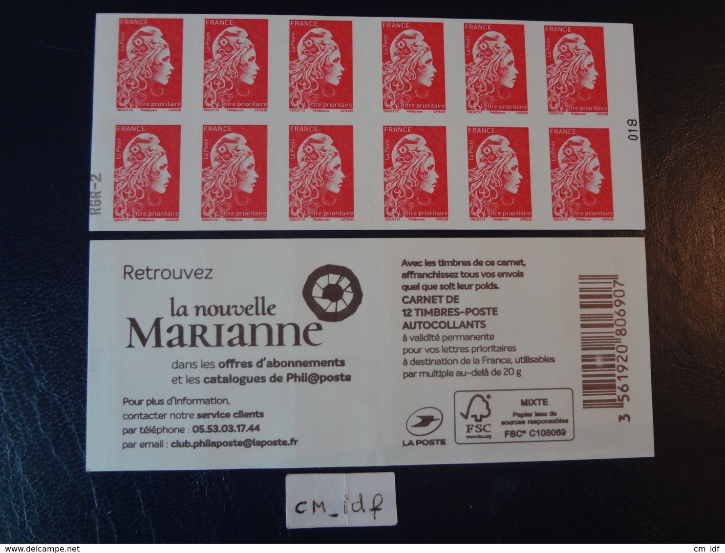 2018  CARNET MARIANNE L'ENGAGÉE LETTRE PRIORITAIRE ROUGE AVEC MENTION RGR-2 - Autres & Non Classés