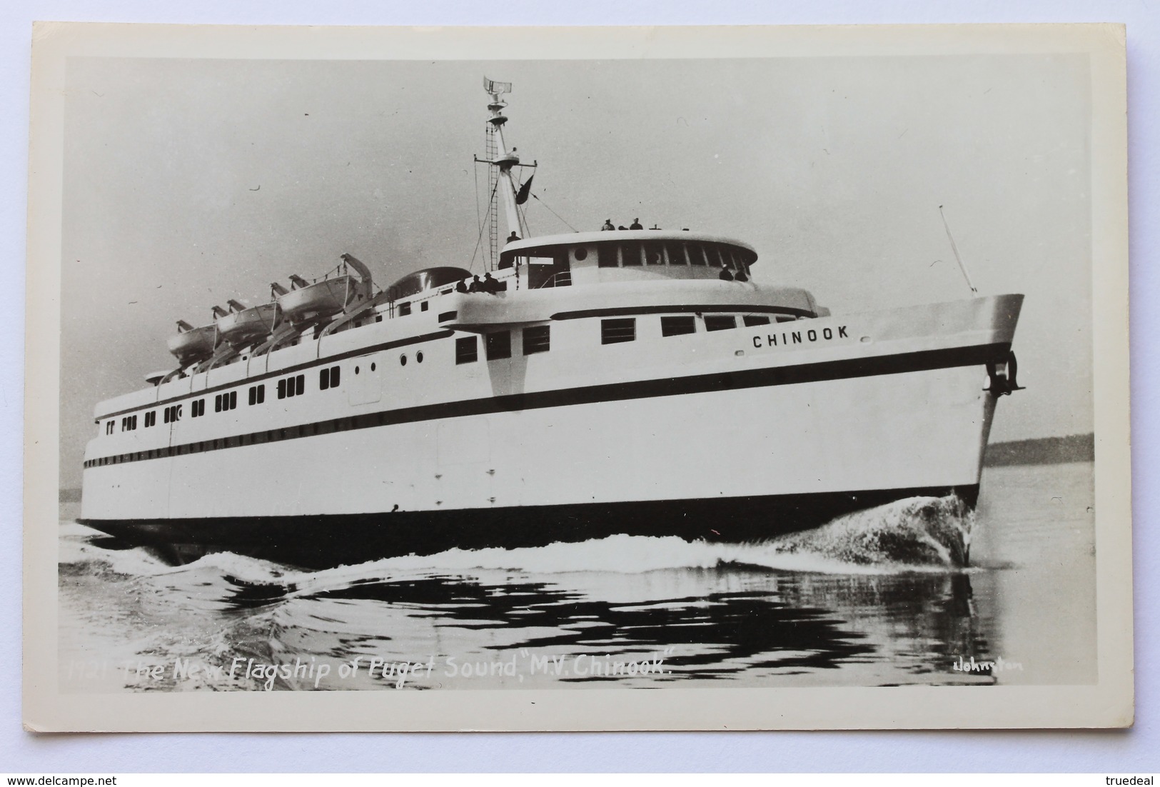 M.V. CHINOOK - THE NEW FLAGSHIP OF PUGET SOUND, WASHINGTON, USA, Real Photo Postcards, 1950s - Steamers