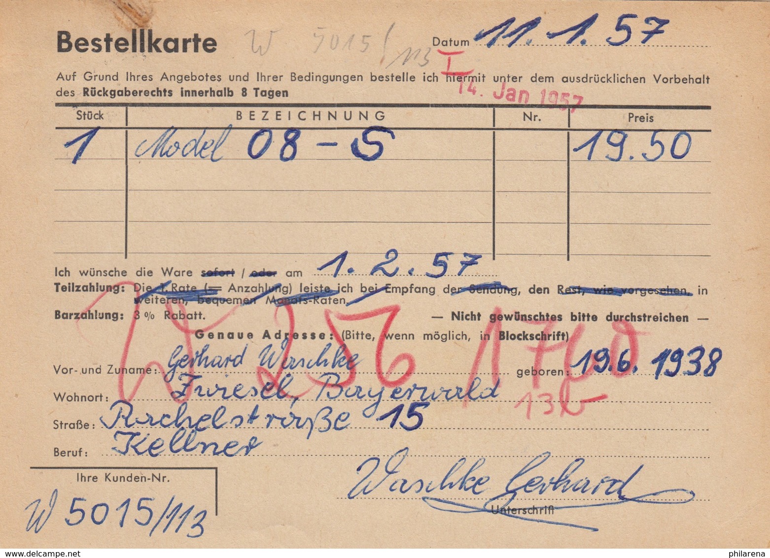 Postkarte 1957, Brennes über Bayerisch Eisenstein Nach Celle - Other & Unclassified