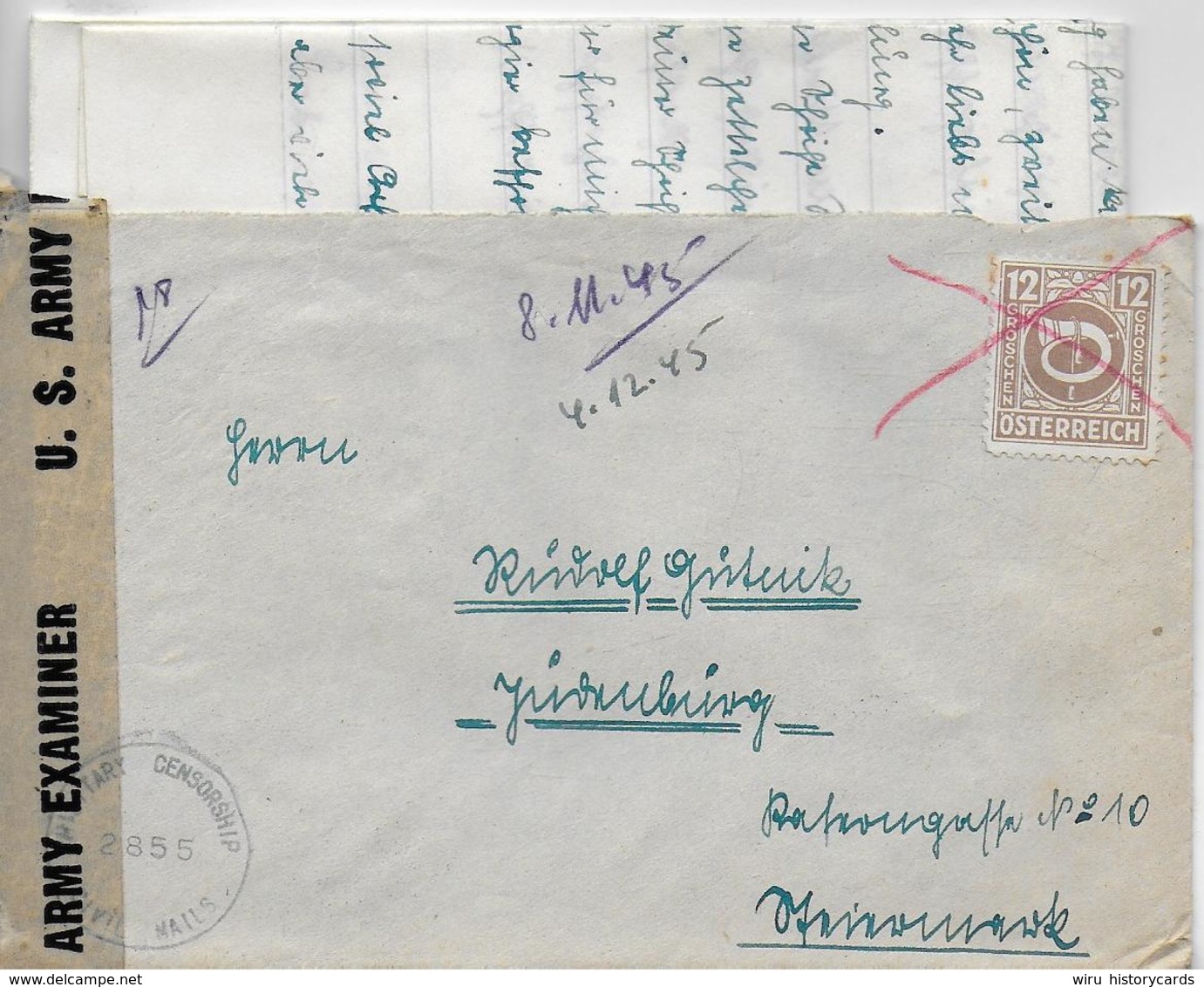 WZ L 1  Zensur-Brief Von Bachmanning Nach Judenburg  Am 8.. 11. 1945 - Briefe U. Dokumente