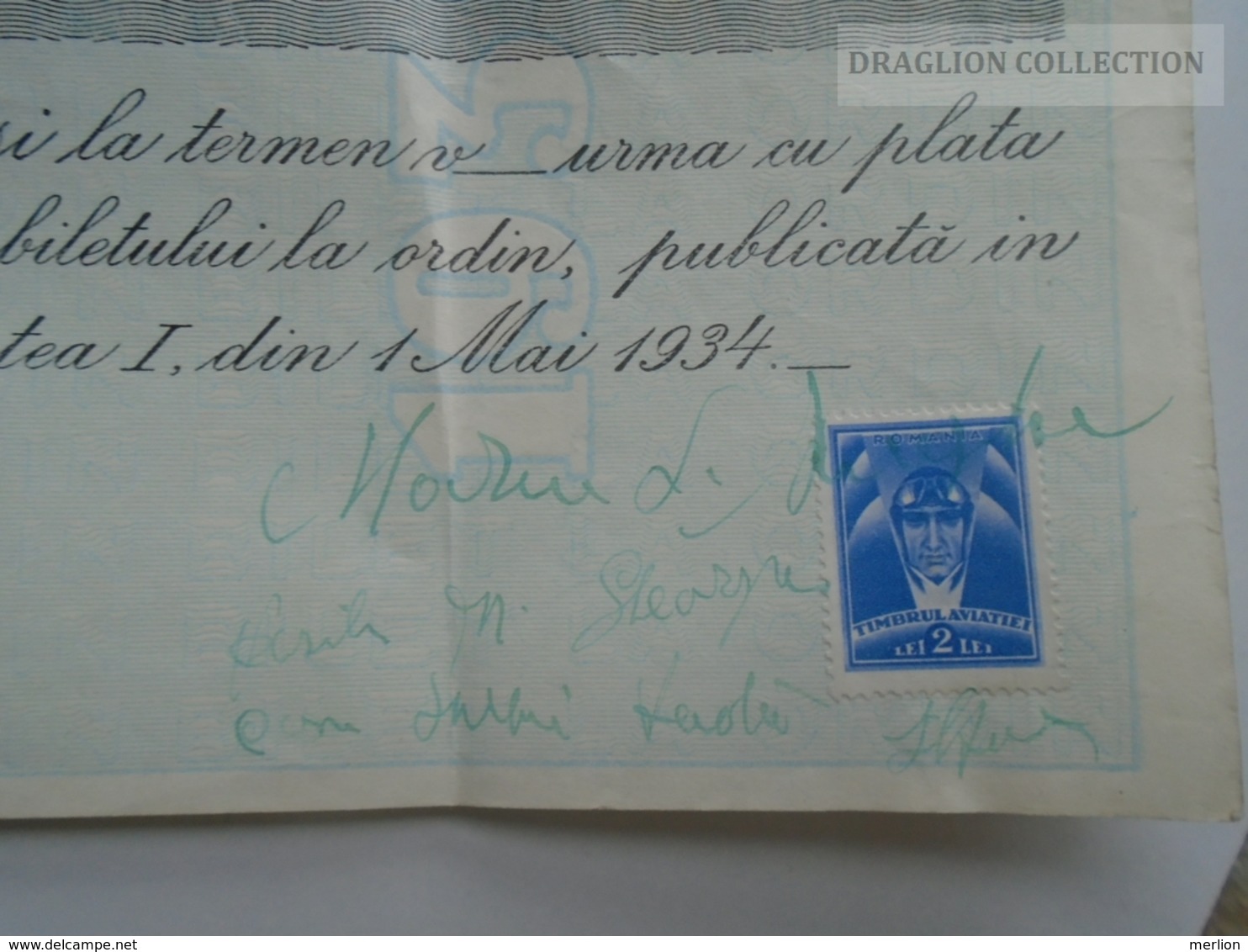 ZA157.19 Payment Order Romania  1934 - Chèques & Chèques De Voyage
