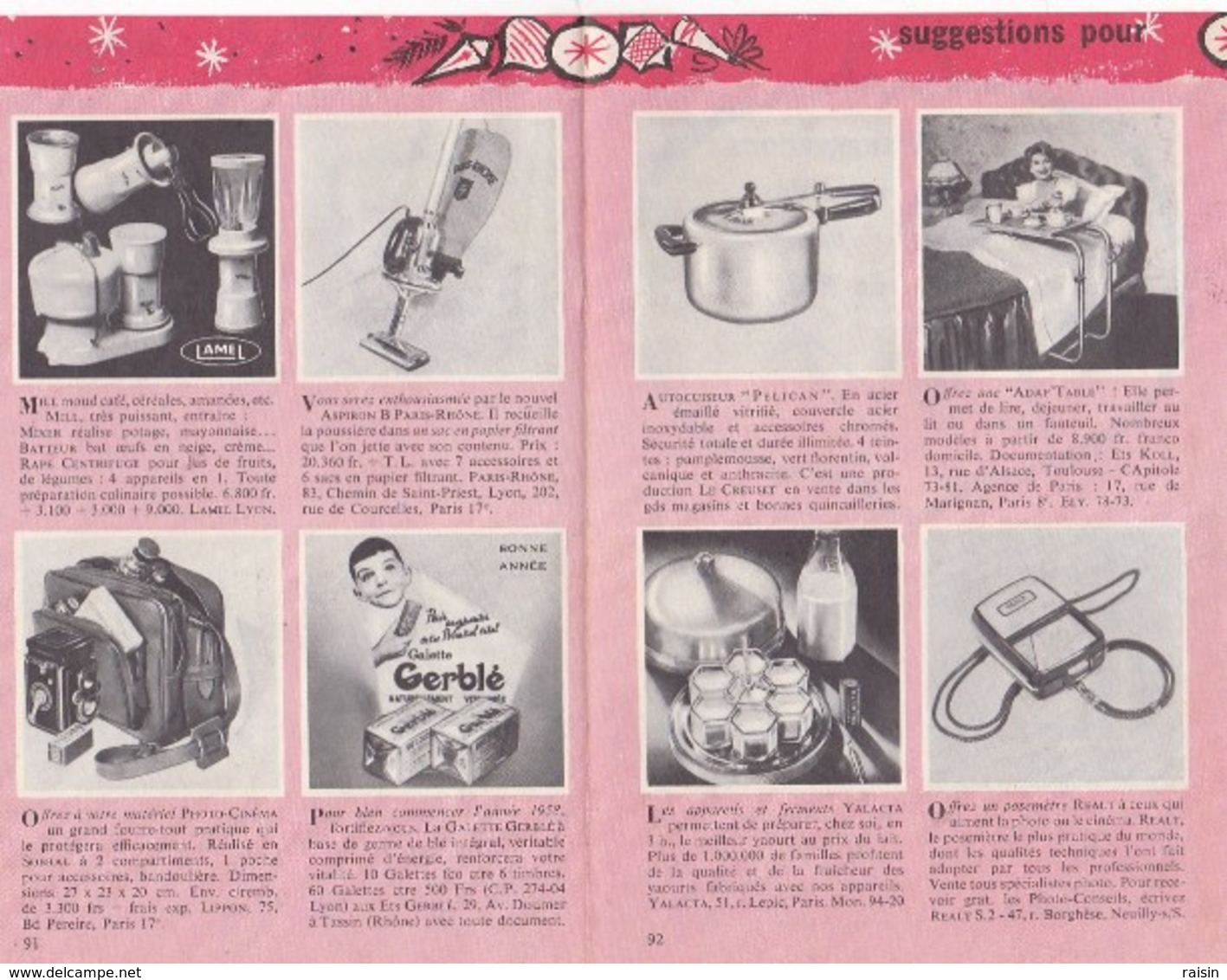 Pub.1957 Cadeaux De Noël Suggestions,Teppaz,Calor,Singer,Feudor,Pelican,Yalacta,Fumalux,Moulinex,rasoir R.B,Cibié... - Publicidad