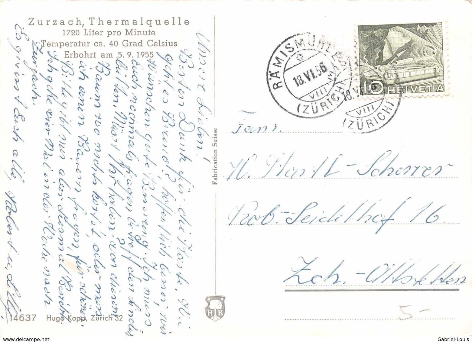 Zurzach Thermalquelle - 1956 (Carte 10X15 Cm) - Zurzach