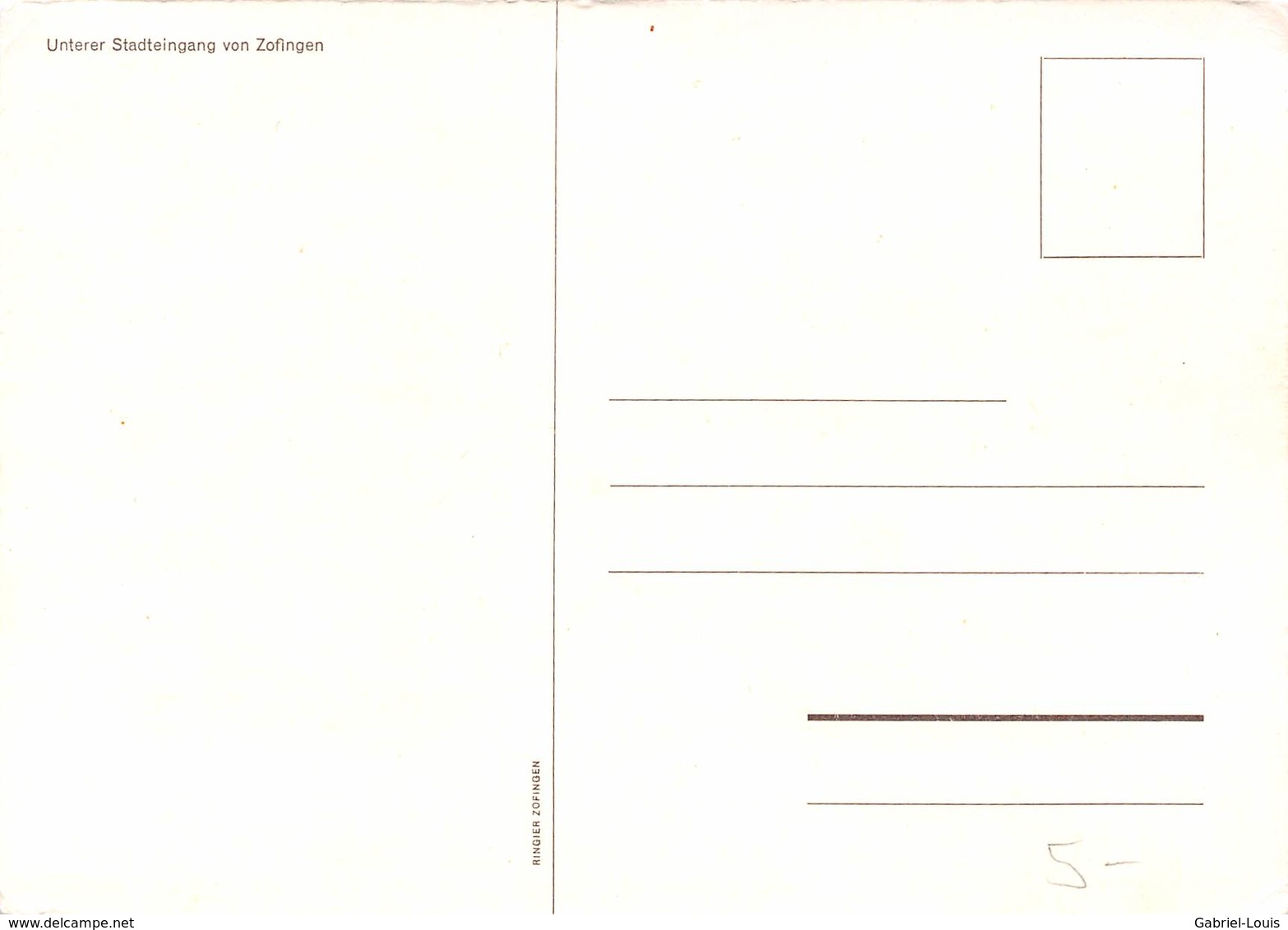 Unterer Stadteingang Von Zofingen (Carte 10X15 Cm) - Zofingue