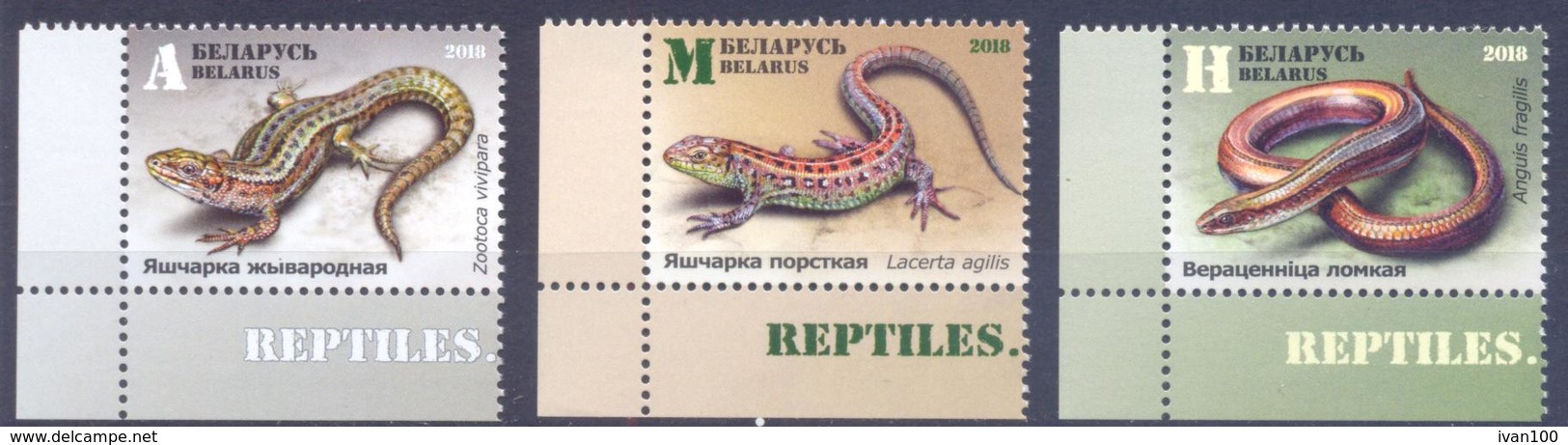 2018. Belarus, Lizards, 3v, Mint/** - Belarus