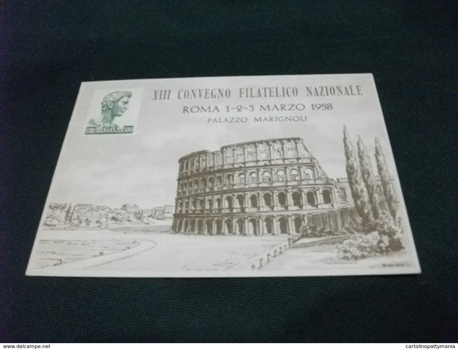 STORIA POSTALE FRANC. S. DOMENICO SAVIO ITALIA XIII CONVEGNO FILATELICO NAZIONALE ROMA 1958 ILLUSTRATORE VEDI FIRMA - Borse E Saloni Del Collezionismo