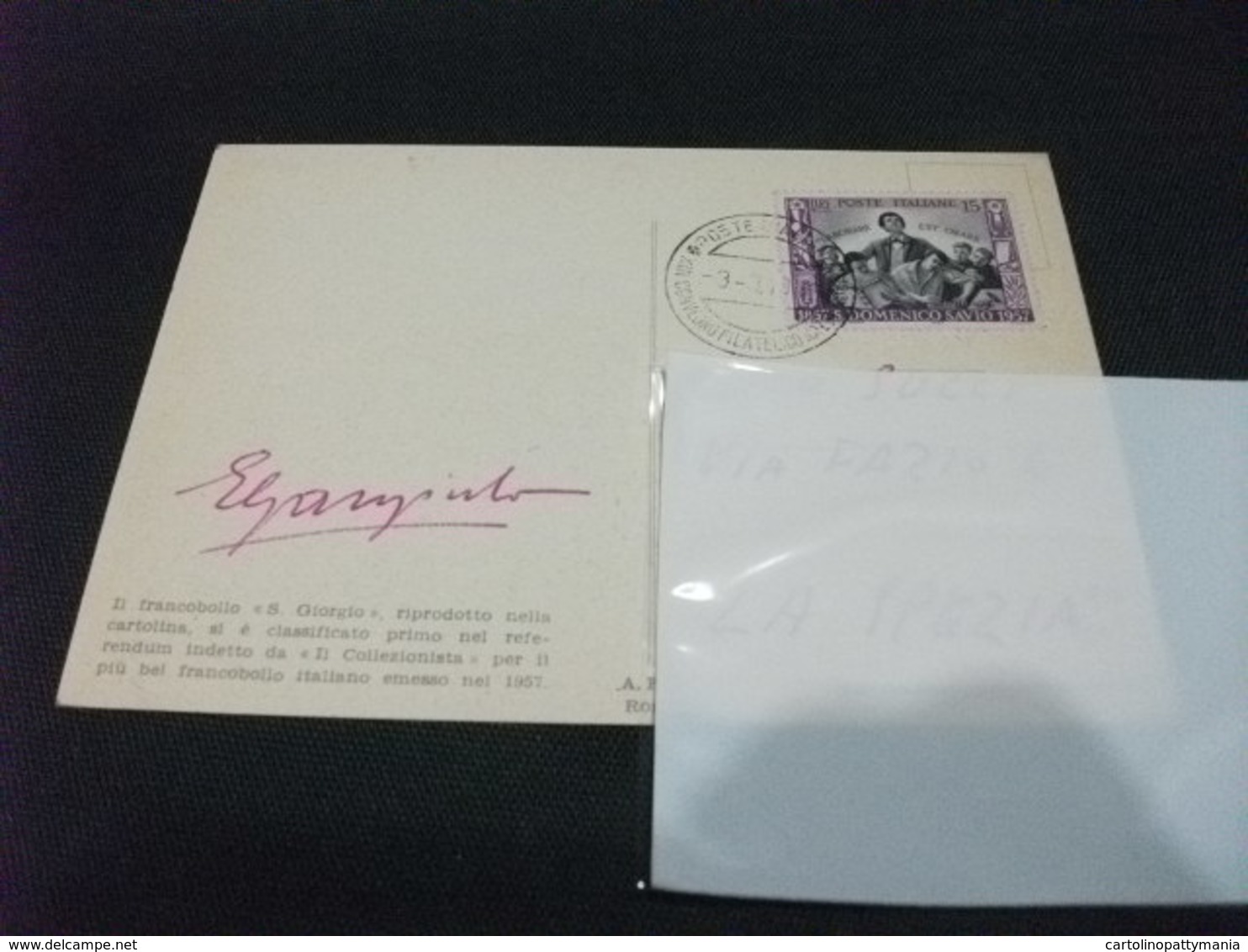 STORIA POSTALE FRANC. S. DOMENICO SAVIO ITALIA XIII CONVEGNO FILATELICO NAZIONALE ROMA 1958 ILLUSTRATORE VEDI FIRMA - Borse E Saloni Del Collezionismo