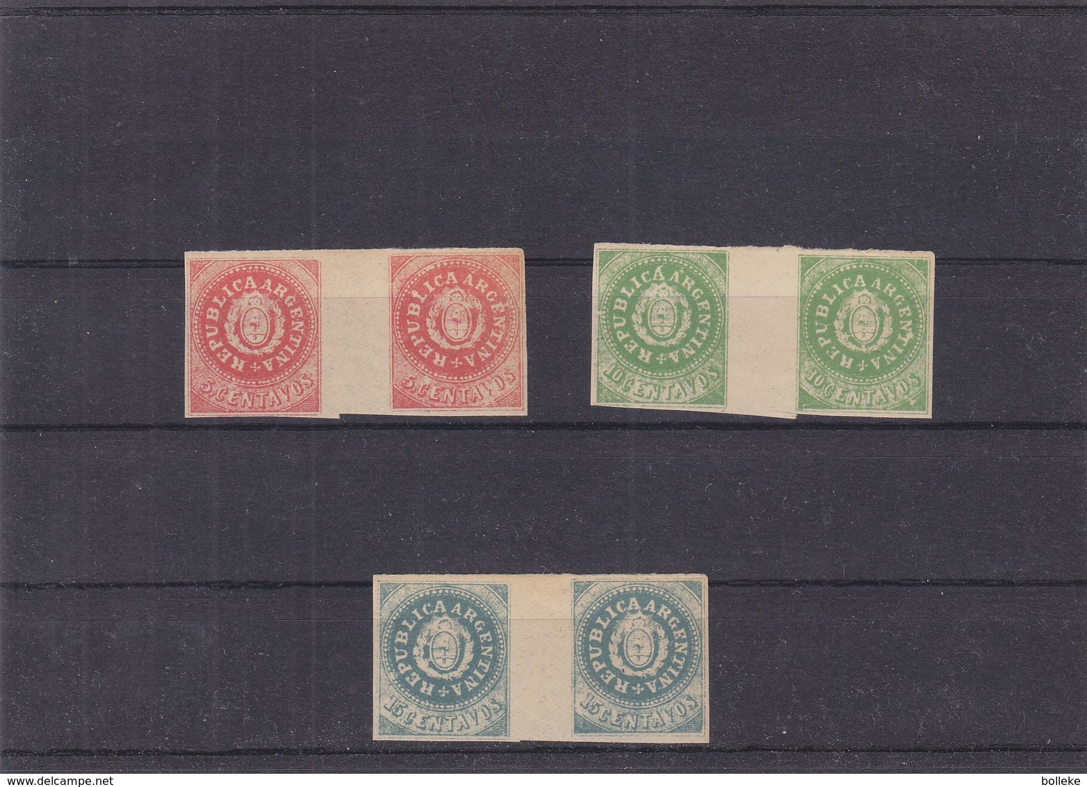 Argentine - Yvert 5 / 7 ** - Avec Interpanneau - Réimpression ? - Unused Stamps