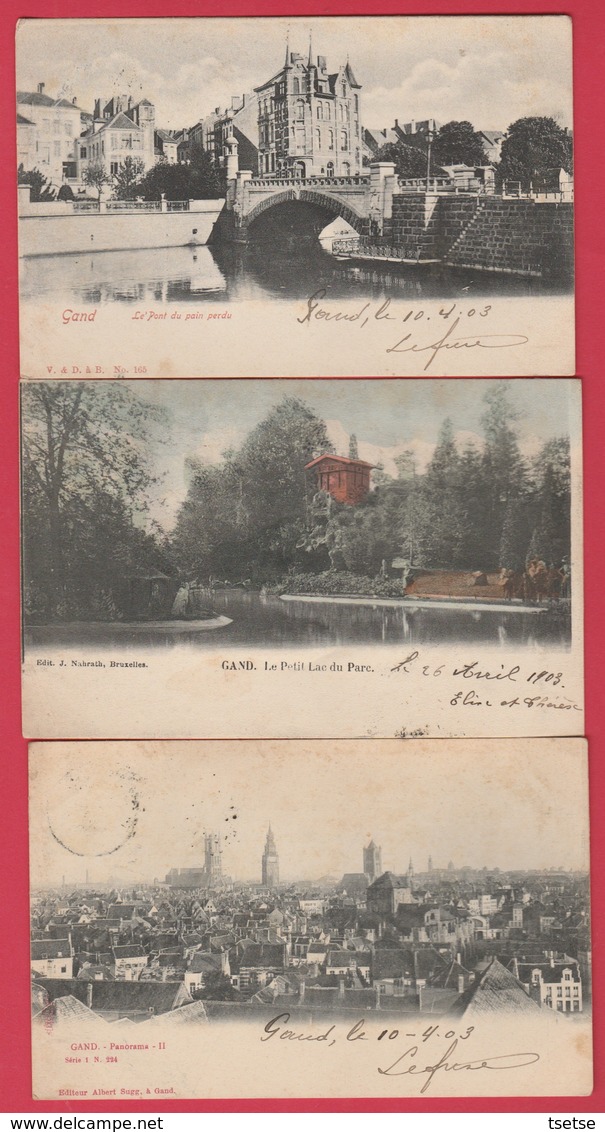 Gand / Gent - 3 Postkaarten 1903 ( Verso Zien ) - Gent