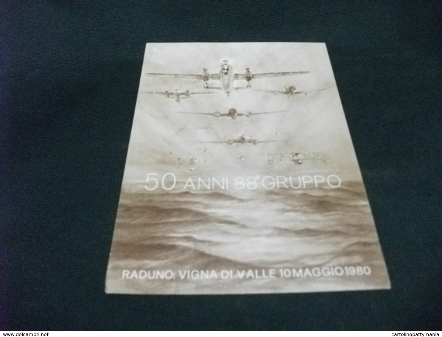 STORIA POSTALE FRANC. AERONAUTICA ITALIA AEREI IN VOLO 50° ANNI 88° GRUPPO RADUNO VIGNA DI VALLE 1980 PIEGA ANG. - 1919-1938: Fra Le Due Guerre