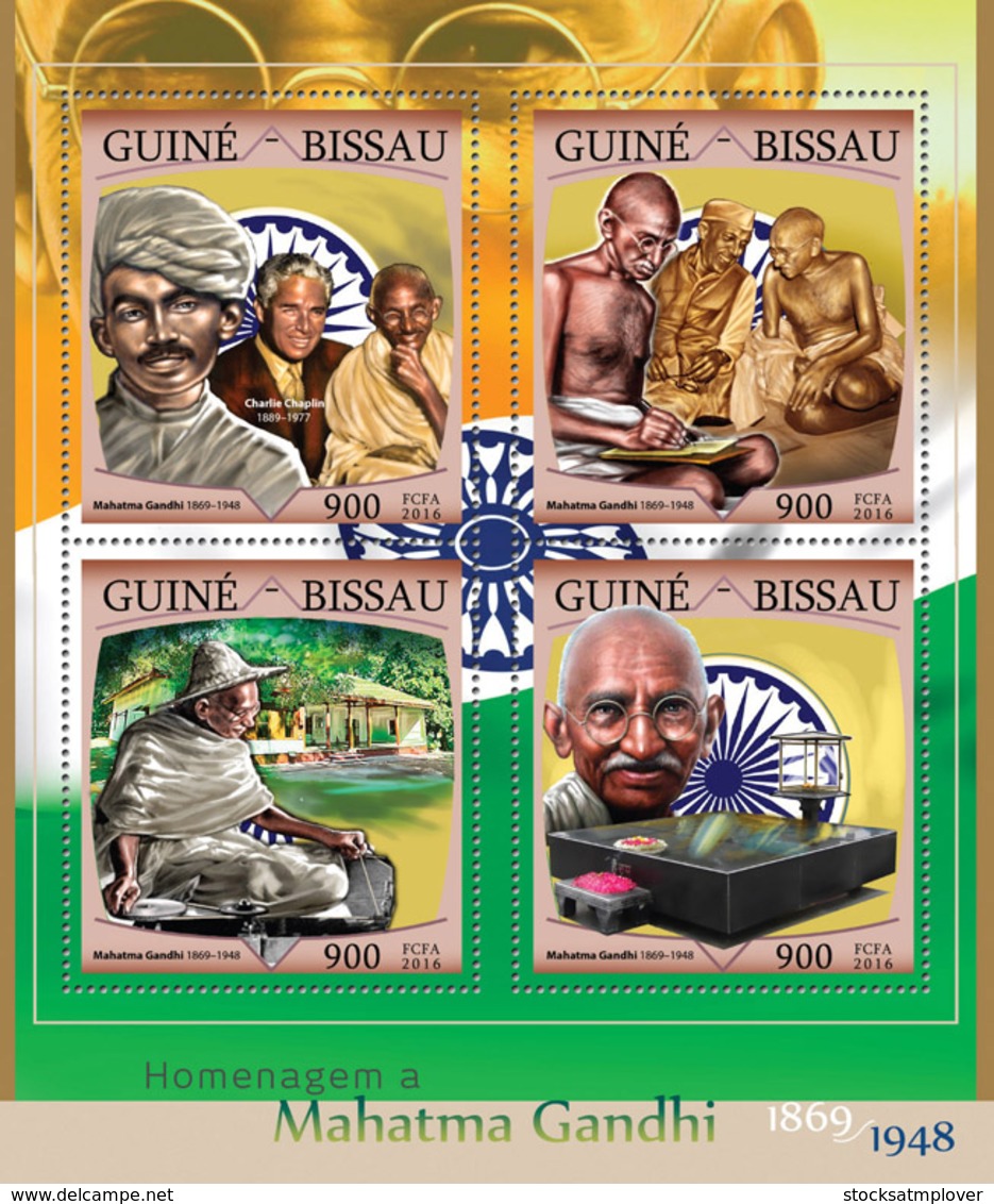 Guinea Bissau 2016  Mahatma Gandhi ,  Charlie Chapli - Guinea-Bissau