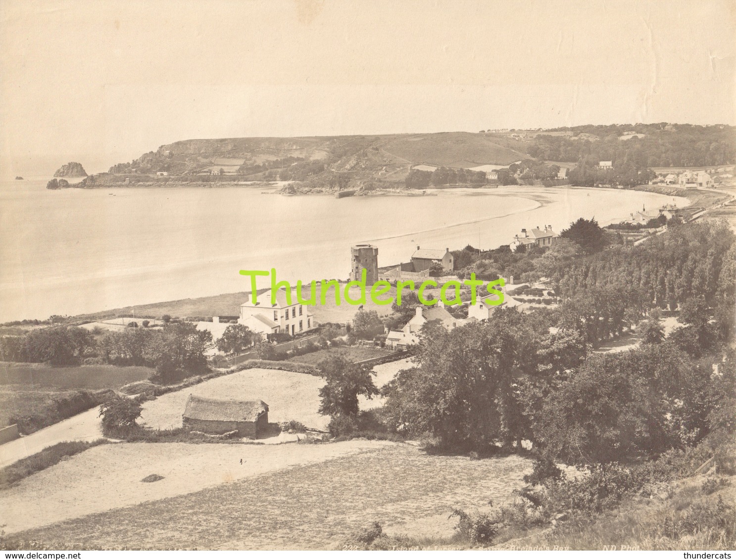 GRANDE PHOTO ALBUMINEE LARGE ANTIQUE VINTAGE ALBUMEN PRINT GROTE ALBUMINE ISLAND OF JERSEY SAINT BREIADE'S BAY - Ancianas (antes De 1900)