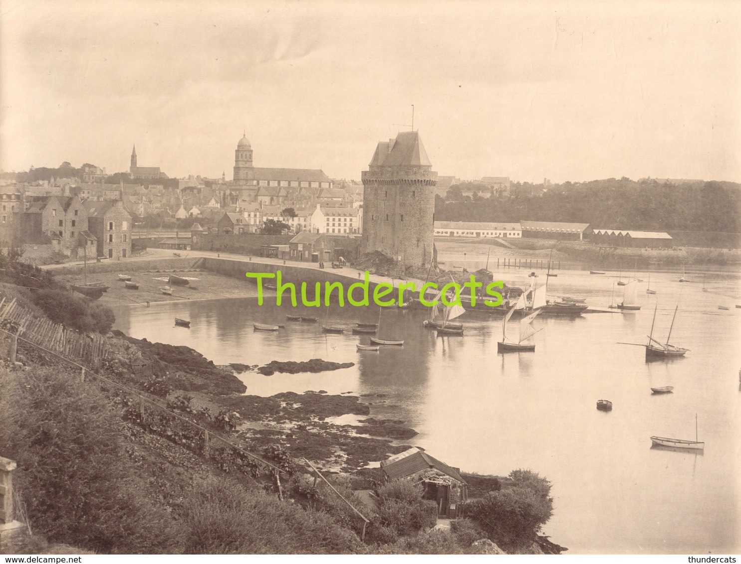 GRANDE PHOTO ALBUMINEE LARGE ANTIQUE VINTAGE ALBUMEN PRINT GROTE ALBUMINE SAINT SERVAN LA TOUR SOLIDOR - Ancianas (antes De 1900)