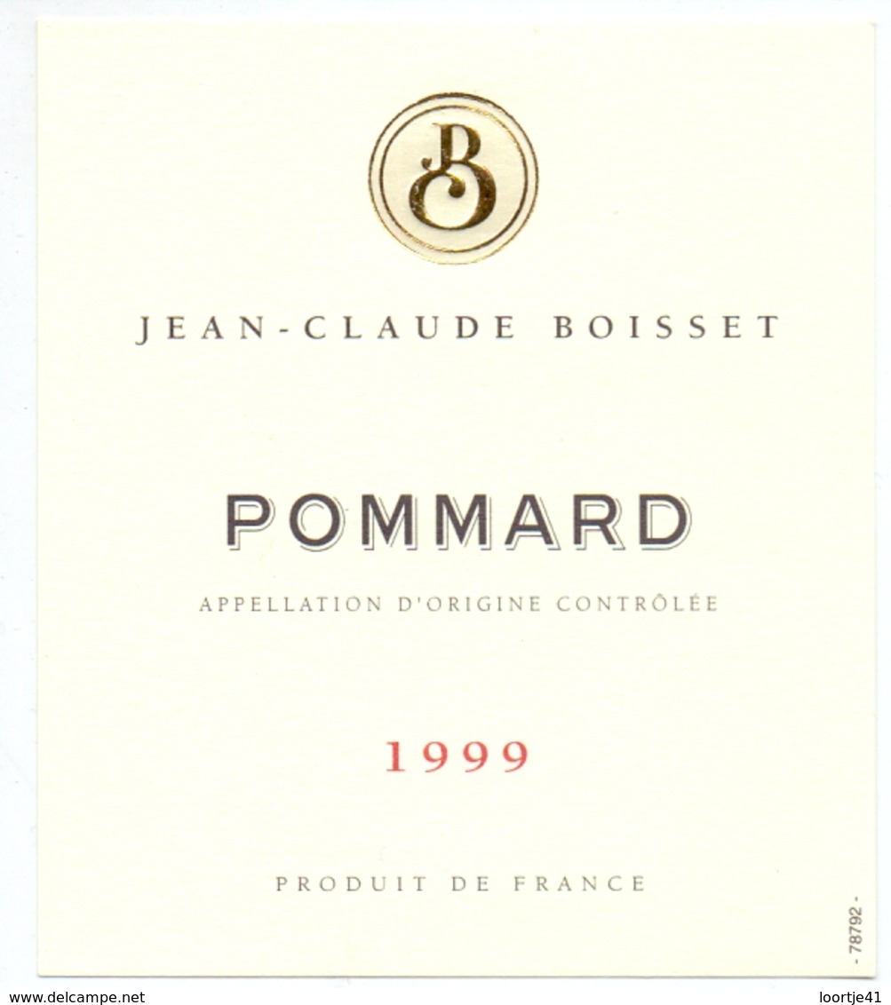 Etiket Etiquette - Vin - Wijn - Bourgogne - Pommard - Jean Claude Boisset - 1999 - Bourgogne