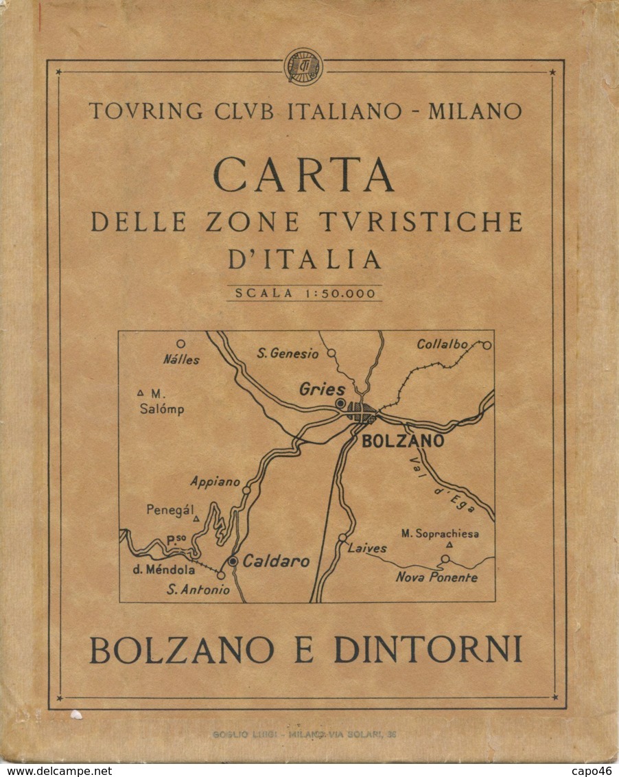 CG 9 - CARTA DELLE ZONE TURISTICHE - BOLZANO E DINTORNI - Cartes Géographiques