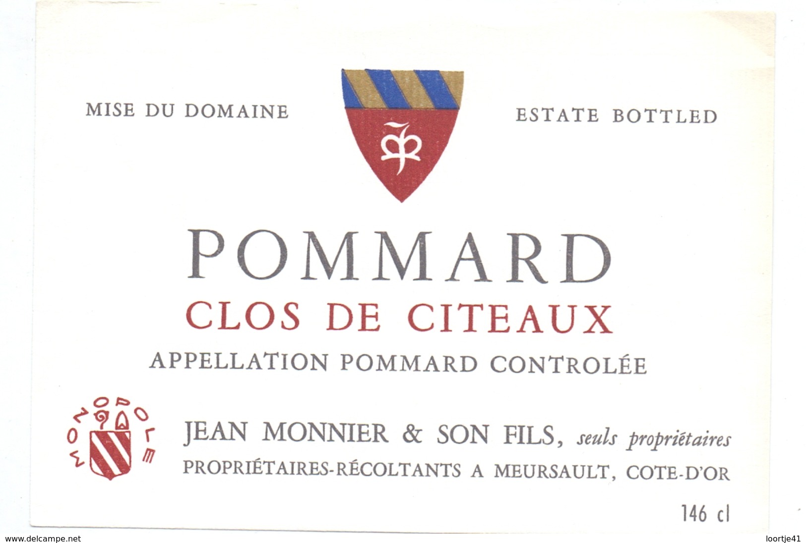 Etiket Etiquette - Vin - Wijn - Bourgogne - Pommard - Clos De Citeaux - Bourgogne