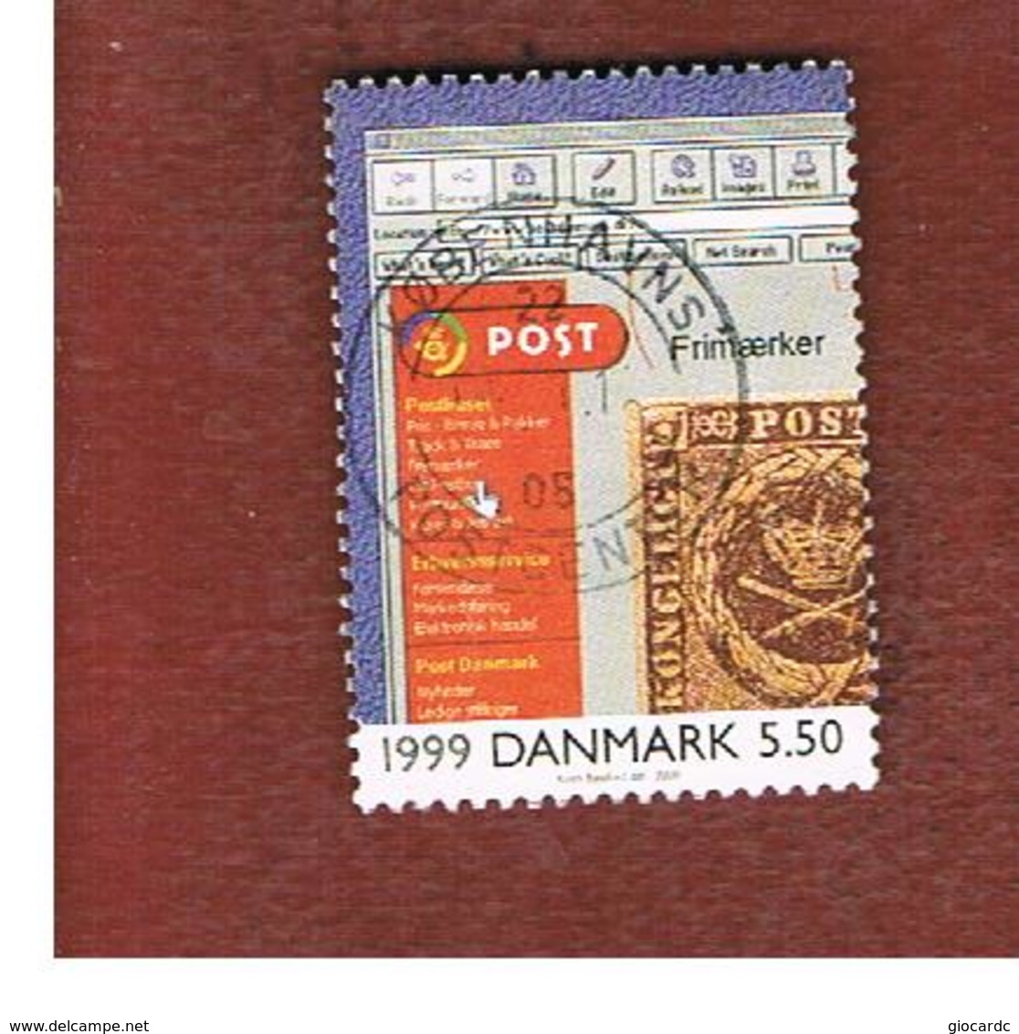 DANIMARCA (DENMARK)  -   SG 1224   -  2000  THE 20^ CENTURY: INTERNET (WEB PAGE)  - USED ° - Usati