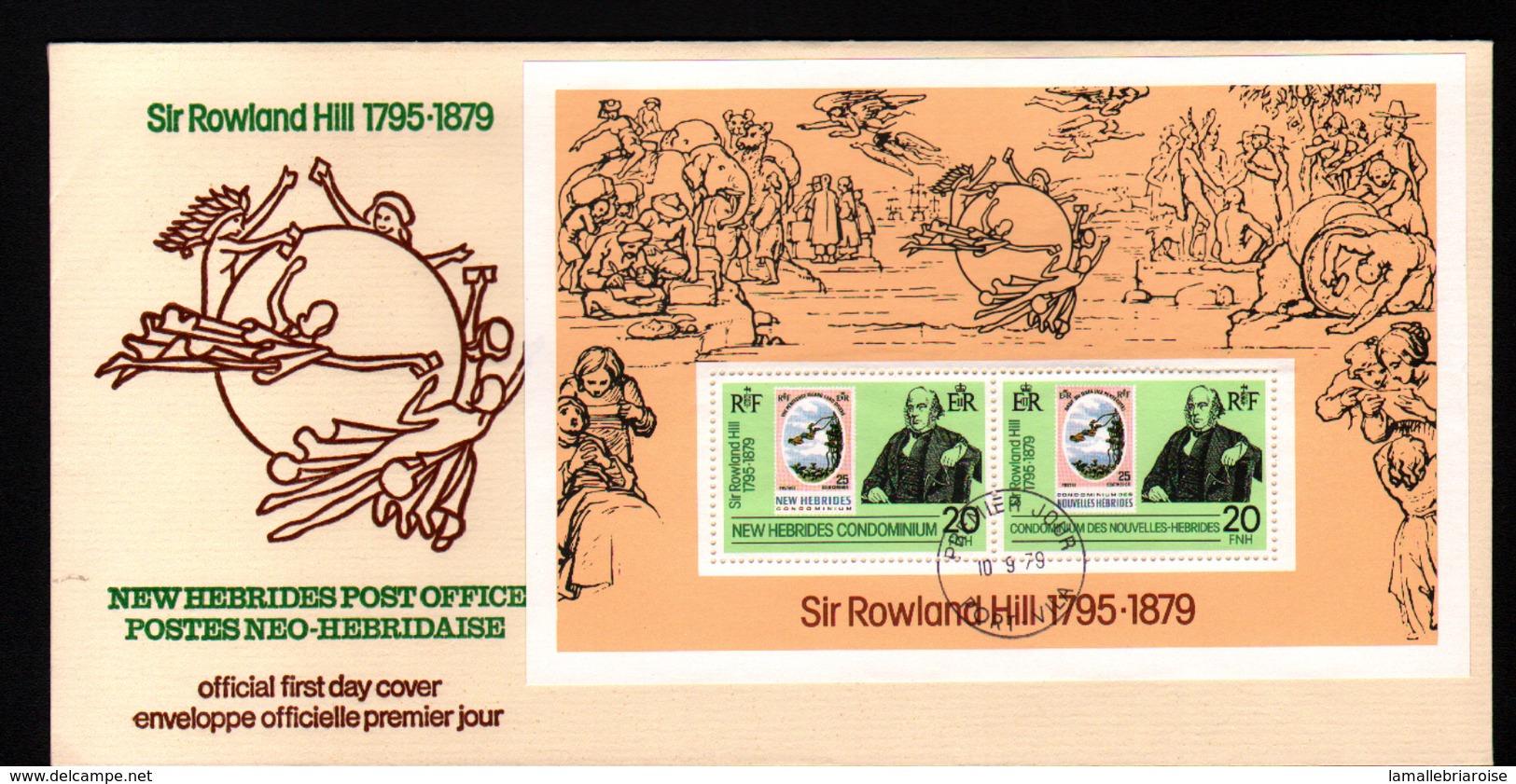 New, Nouvelles Hebrides,Sir Rowland Hill, 1795-1879 - FDC