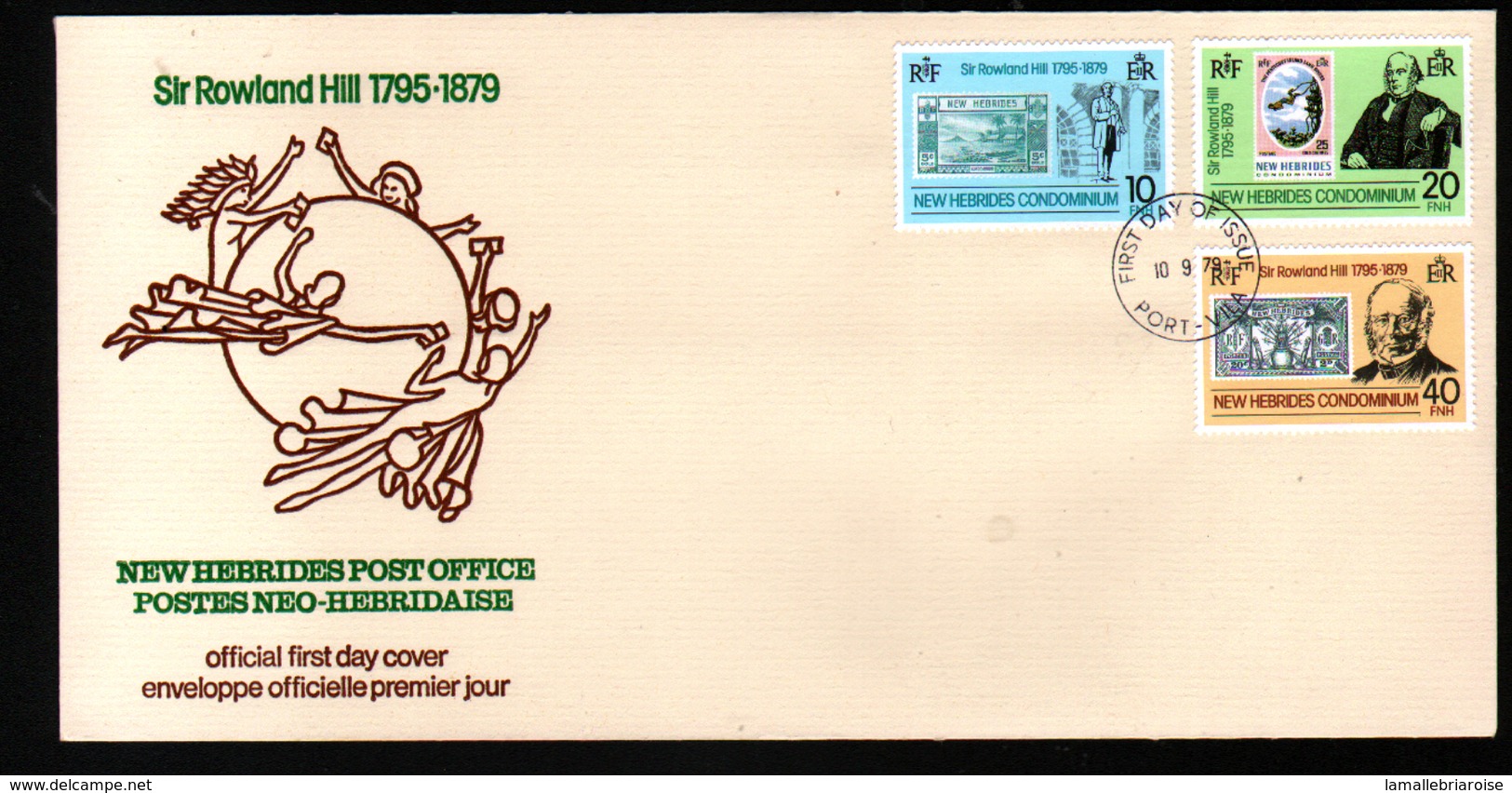 New, Nouvelles Hebrides,Sir Rowland Hill, 1795-1879 - FDC