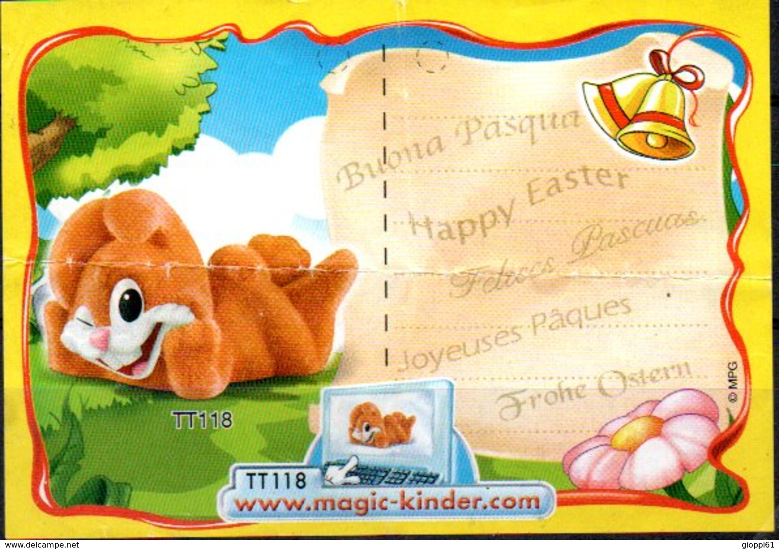 Cartina Istruzioni Kinder ' Buona Pasqua' (Fronte E Retro) - Notices