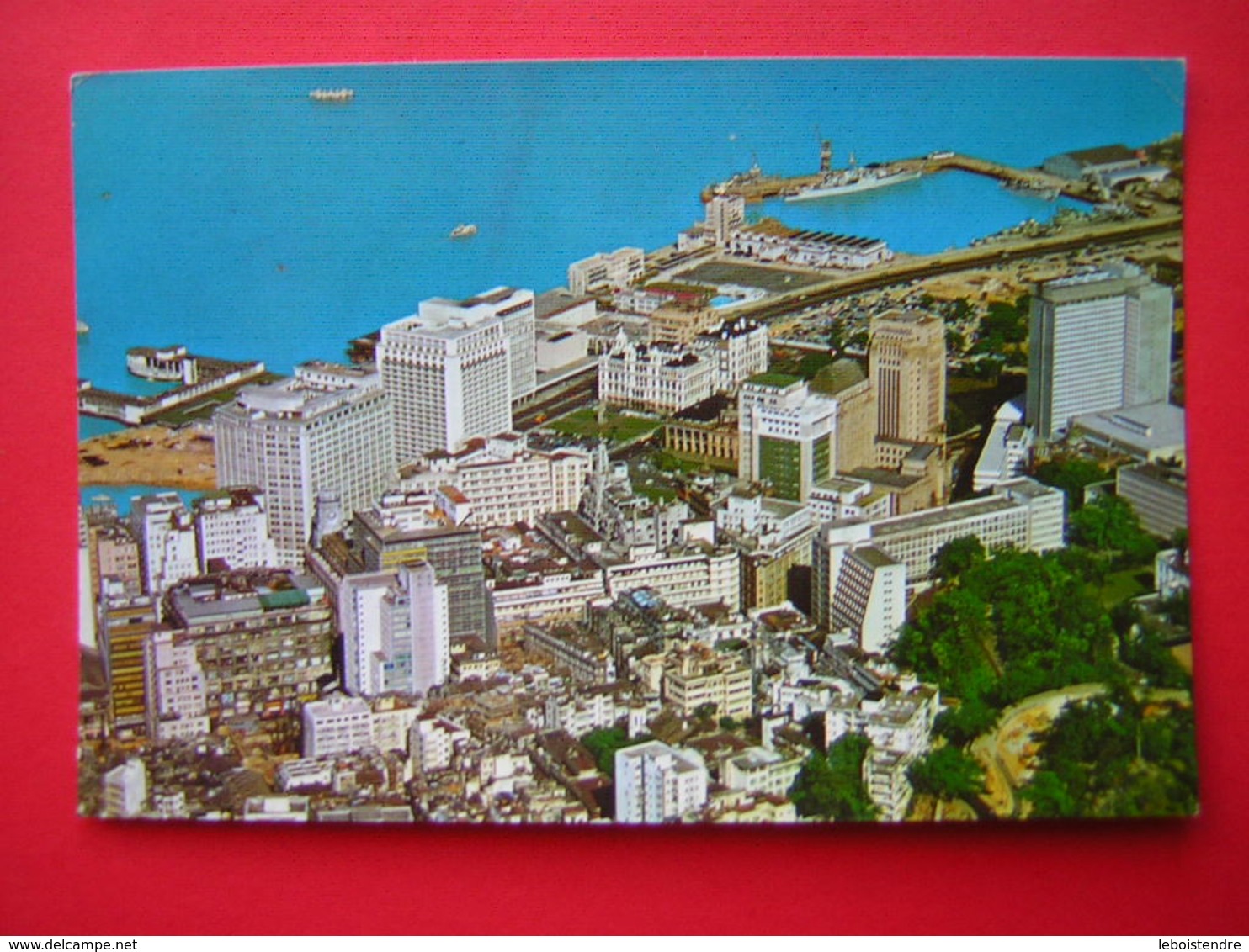 CPM HONG KONG  BIRD'S EYE VIEW FROM THE PEAK OVER CENTRAL AND EASTERN DISTRICKS OF HONG KONG VOYAGEE 1966 TIMBRE FLAMME - Chine (Hong Kong)