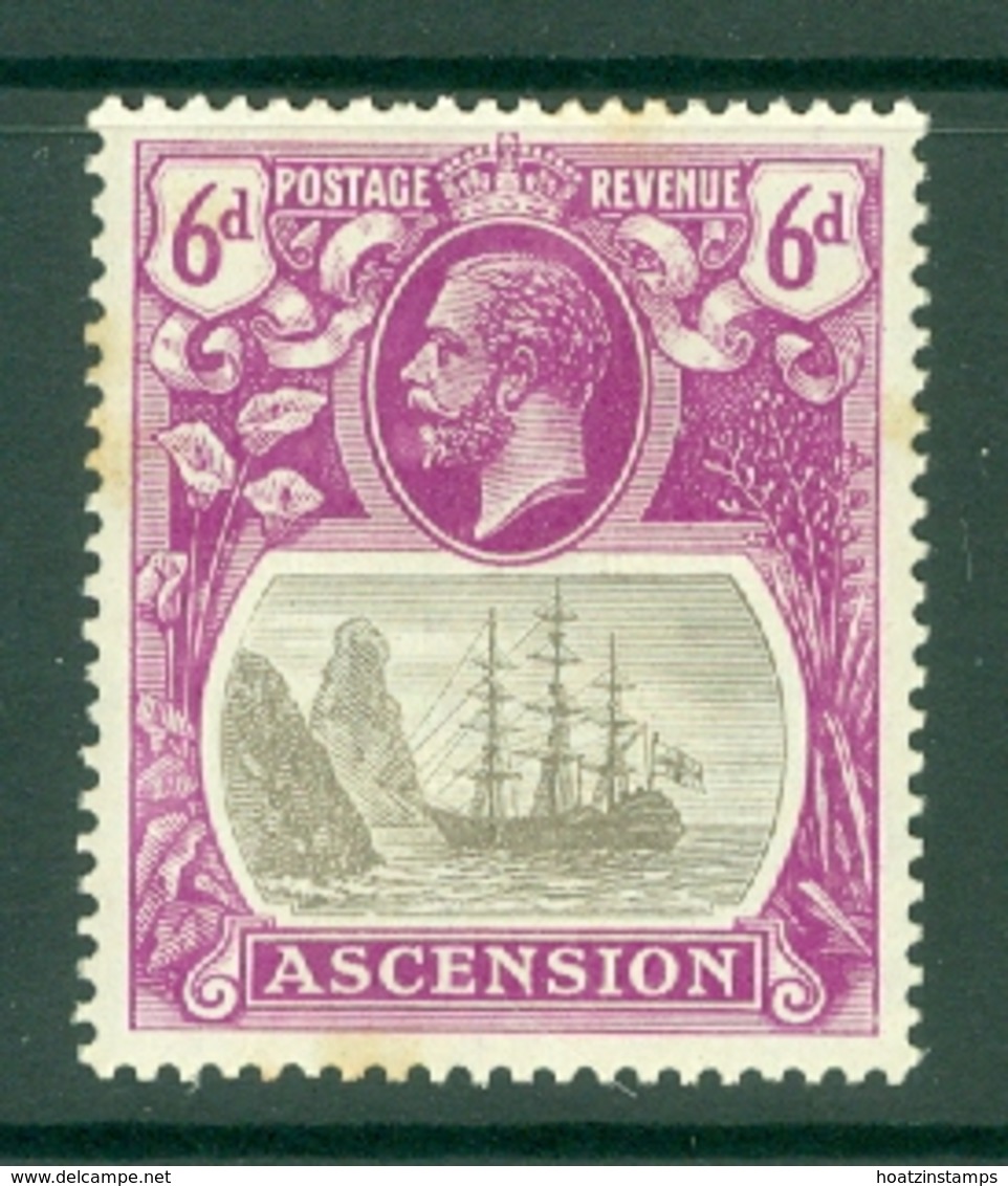 Ascension: 1924/33   KGV - Badge Of St Helena    SG16    6d  MH - Ascension