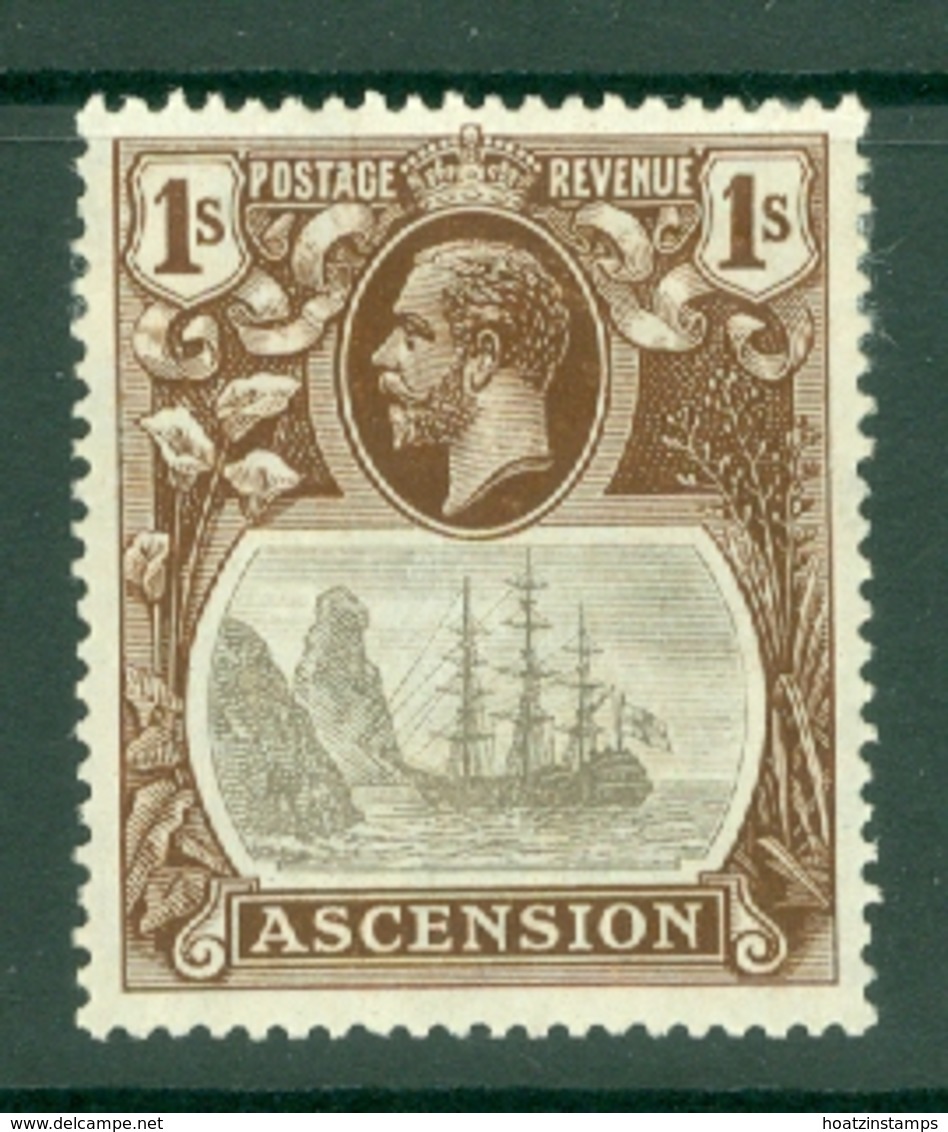 Ascension: 1924/33   KGV - Badge Of St Helena    SG18    1/-  MH - Ascension