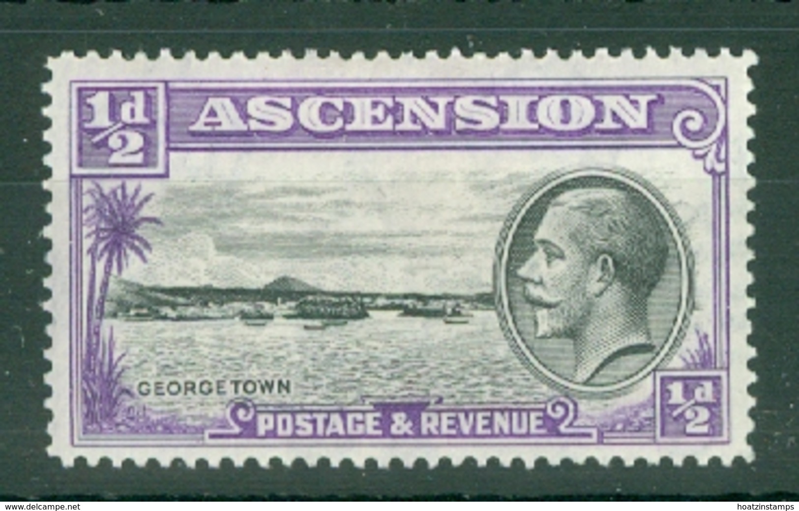 Ascension: 1934   KGV - Pictorial    SG21    ½d    MH - Ascension