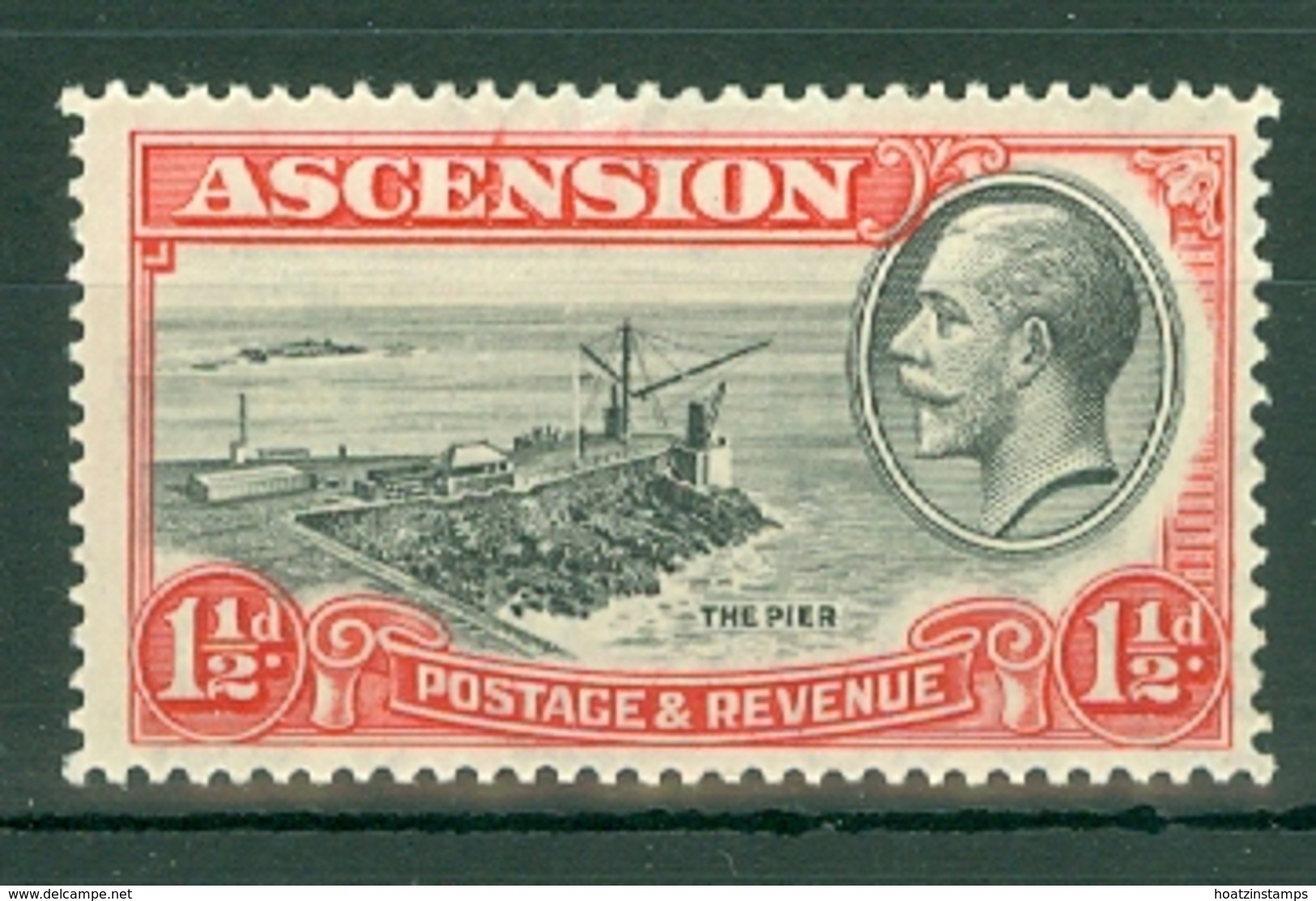 Ascension: 1934   KGV - Pictorial    SG23    1½d    MH - Ascension (Ile De L')