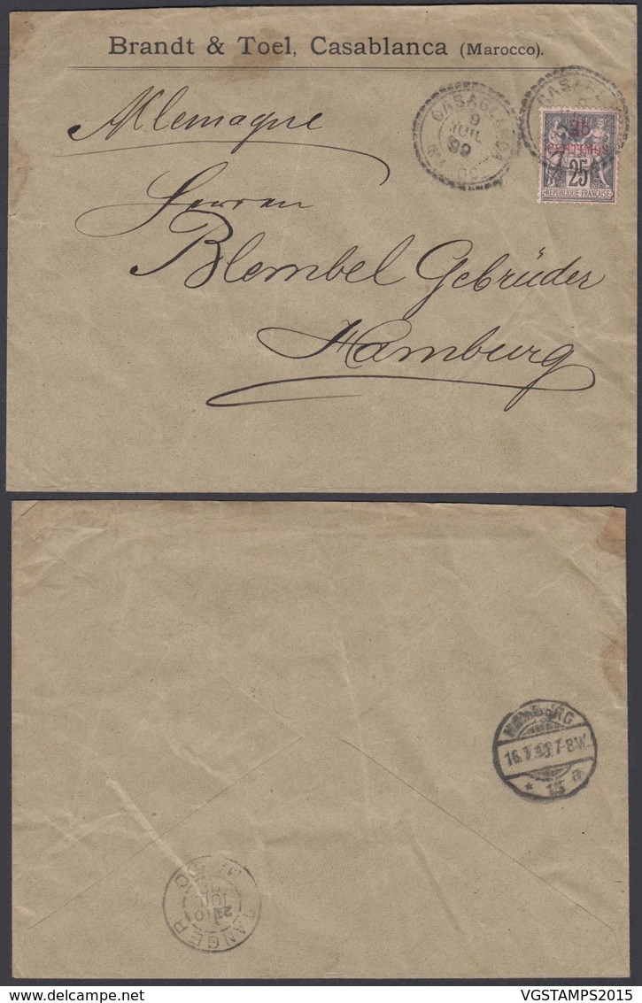 Maroc 09/06/1899 - Yv 5 Sur Lettre De Casablanca Vers Hambourg  (6G19465) DC1517 - Covers & Documents