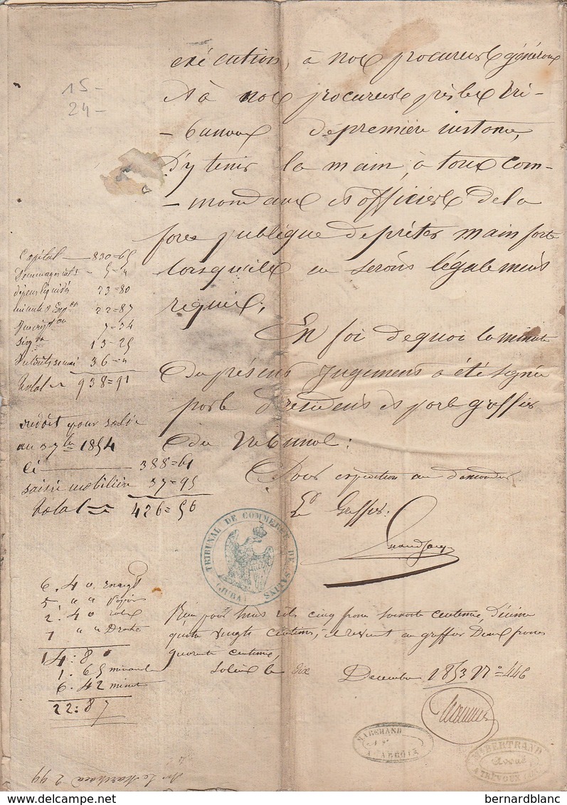VP 8 FEUILLES - 1853 - JUGEMENT - JURA - SALIN - ARBOIS - CHATENAY - Manuscrits