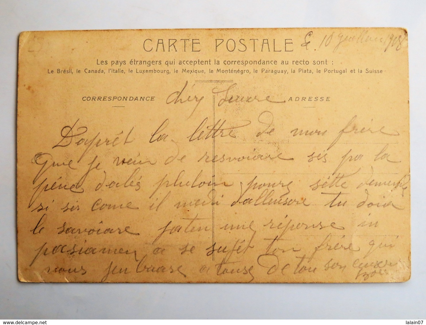 C.P.A. : 33 BORDEAUX, Funerailles D'un éclésiastique En Médaillon, Publicité "Au Petit Paris", écrite Le 10 Juillet 1908 - Bordeaux