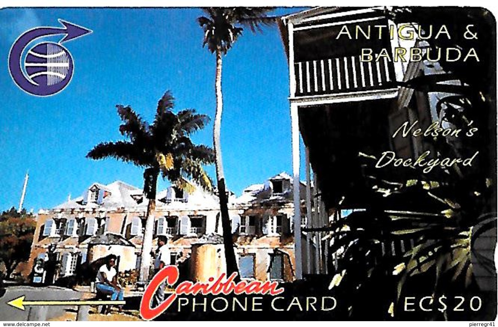 CARTE-ANTIGUA/BARBADE-ANTILLES-ECS-20$-MAGNETIQUE-NELSON DOCK-V° Sans Cadre Sans N°-BE - Antigua Et Barbuda