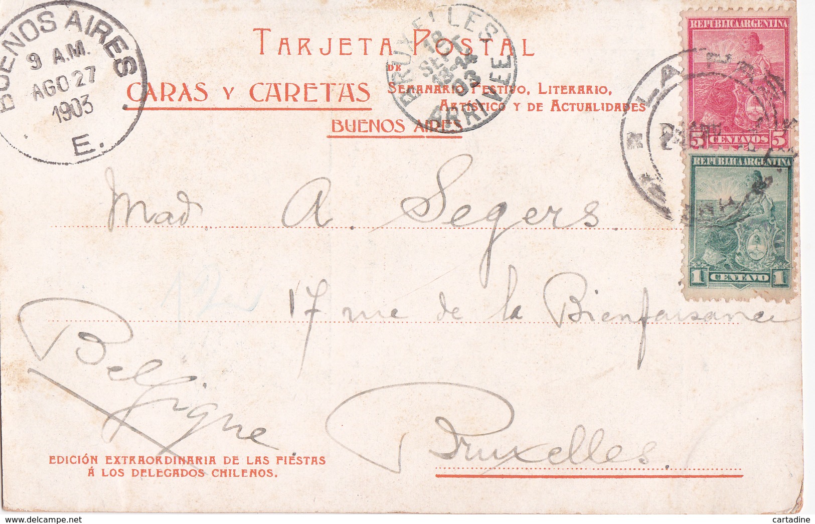 CPA Argentine - Royal Hotel - Casa De Gobierno - 1903 - Argentine